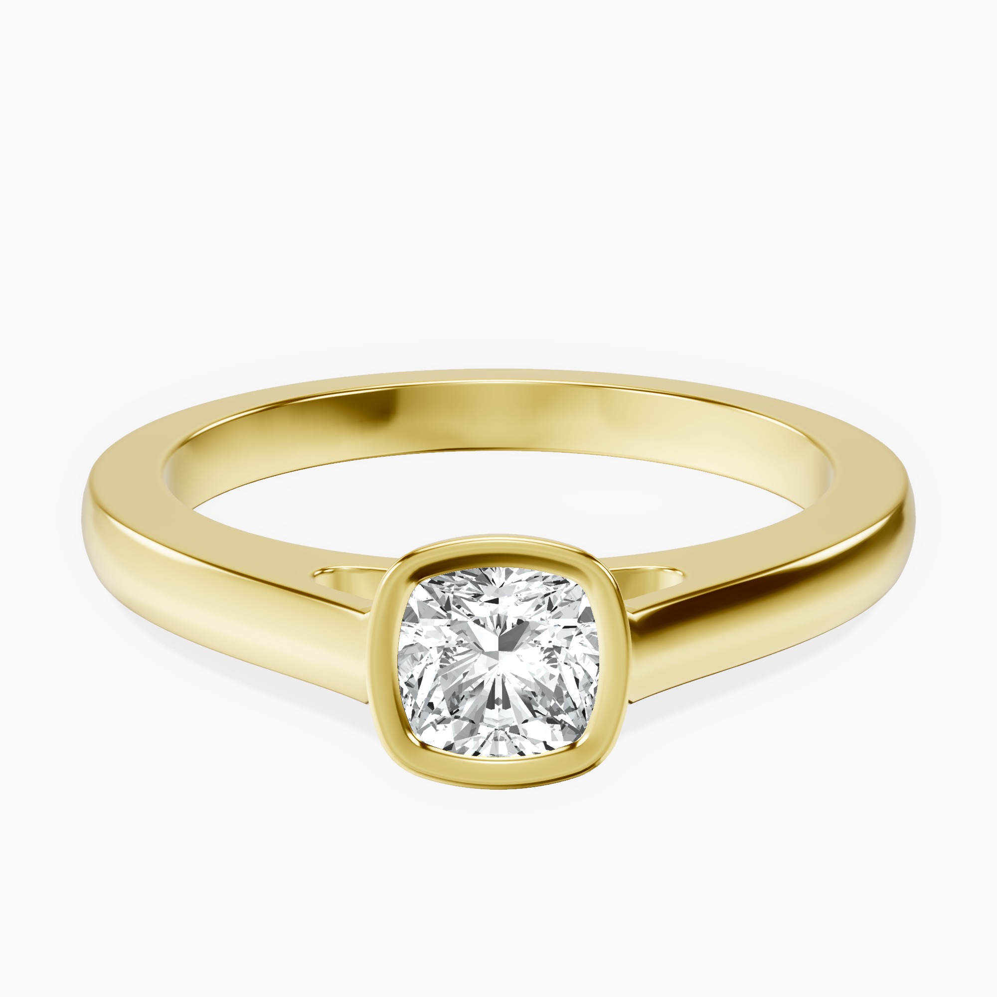 10kt Yellow Gold Bezel Set Solitaire Lab Diamond Ring front image