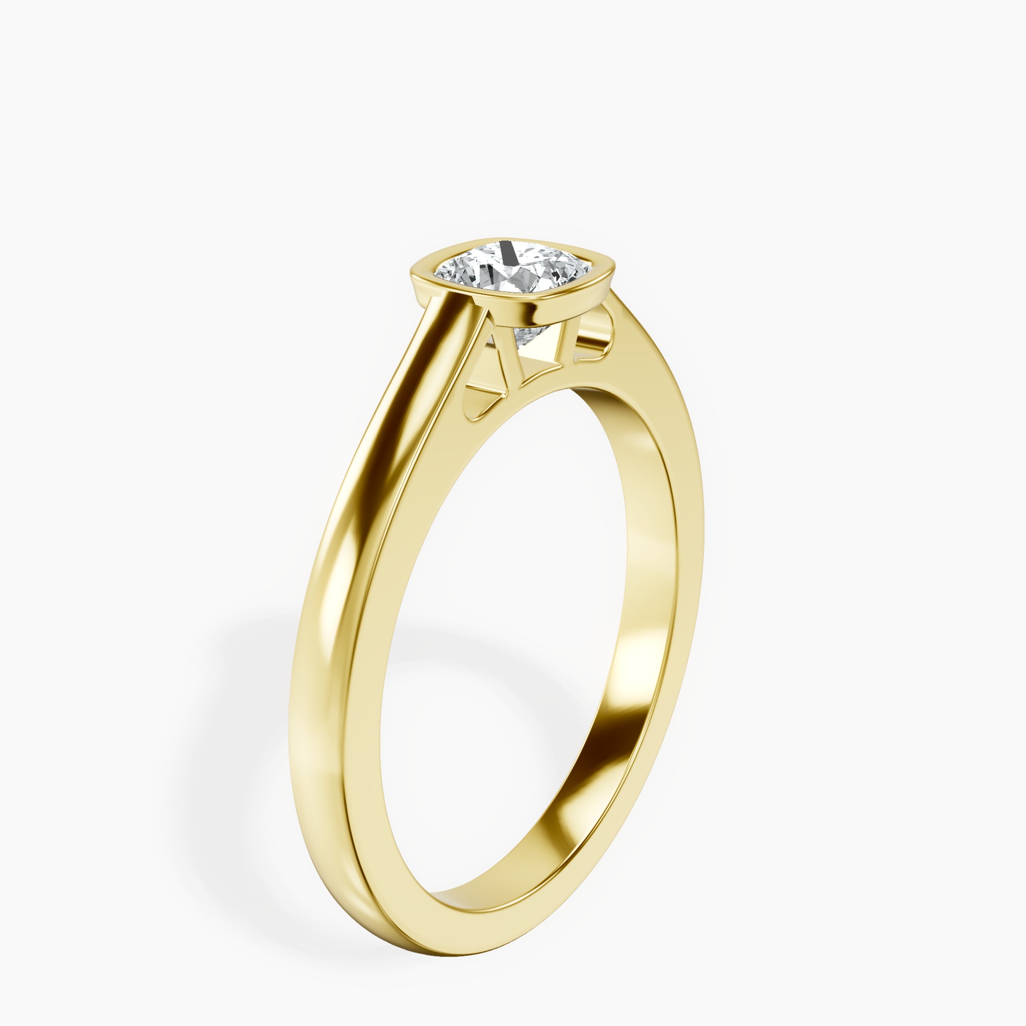 10kt Yellow Gold Bezel Set Solitaire Lab Diamond Ring standing product image one
