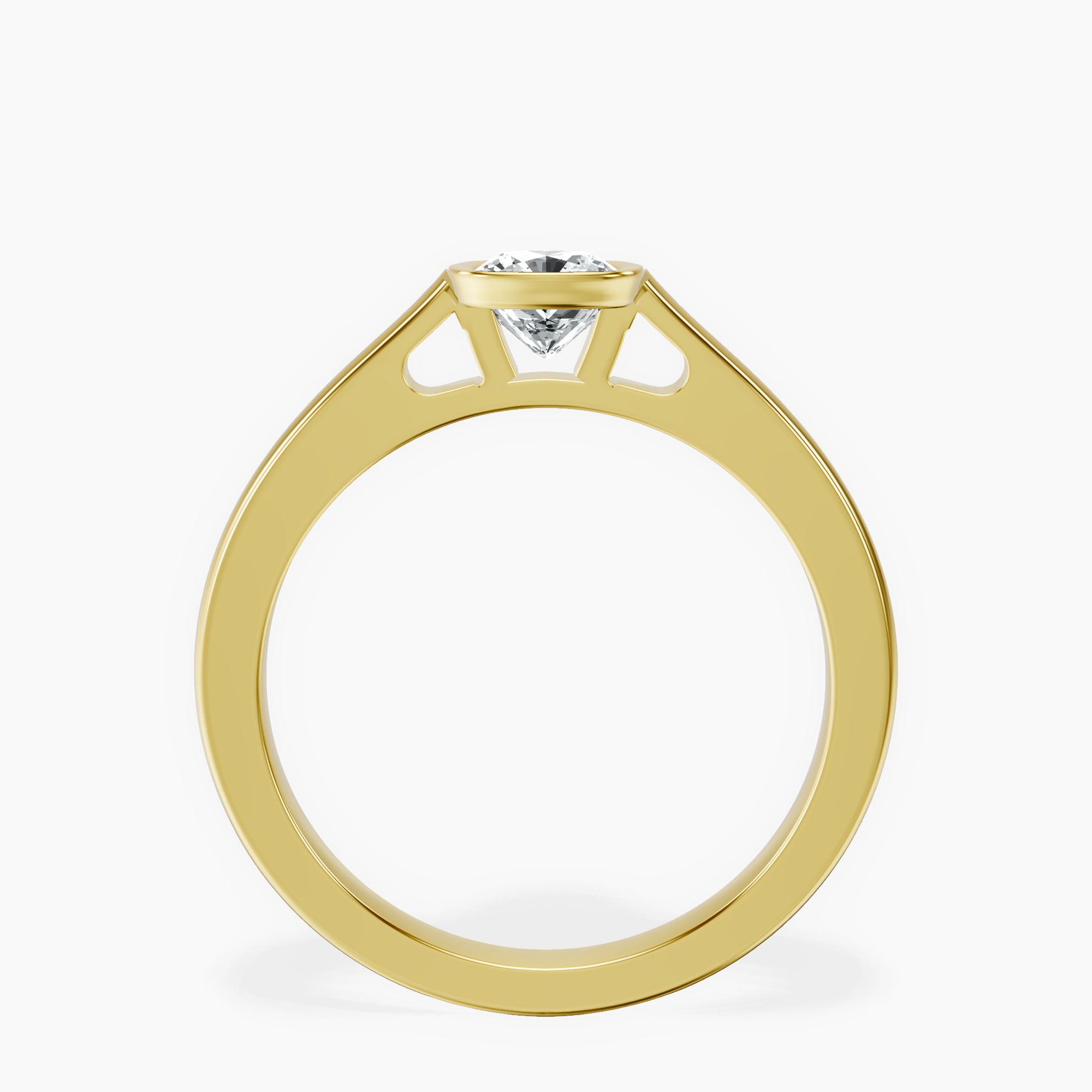 10kt Yellow Gold Bezel Set Solitaire Lab Diamond Ring side right image one