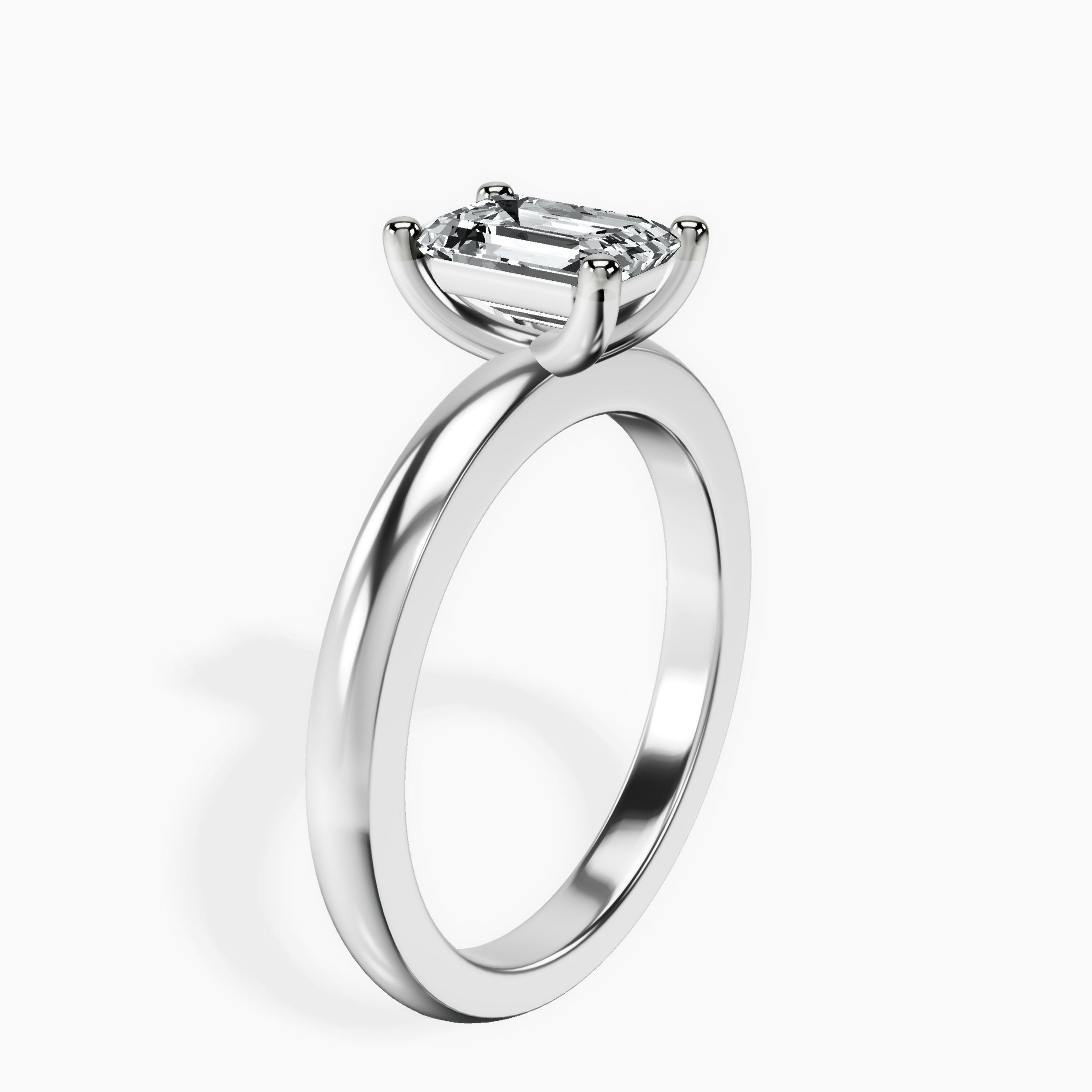 1.48 ct. emerald Quinn Solitaire Ring in 10kt white gold standing product image one