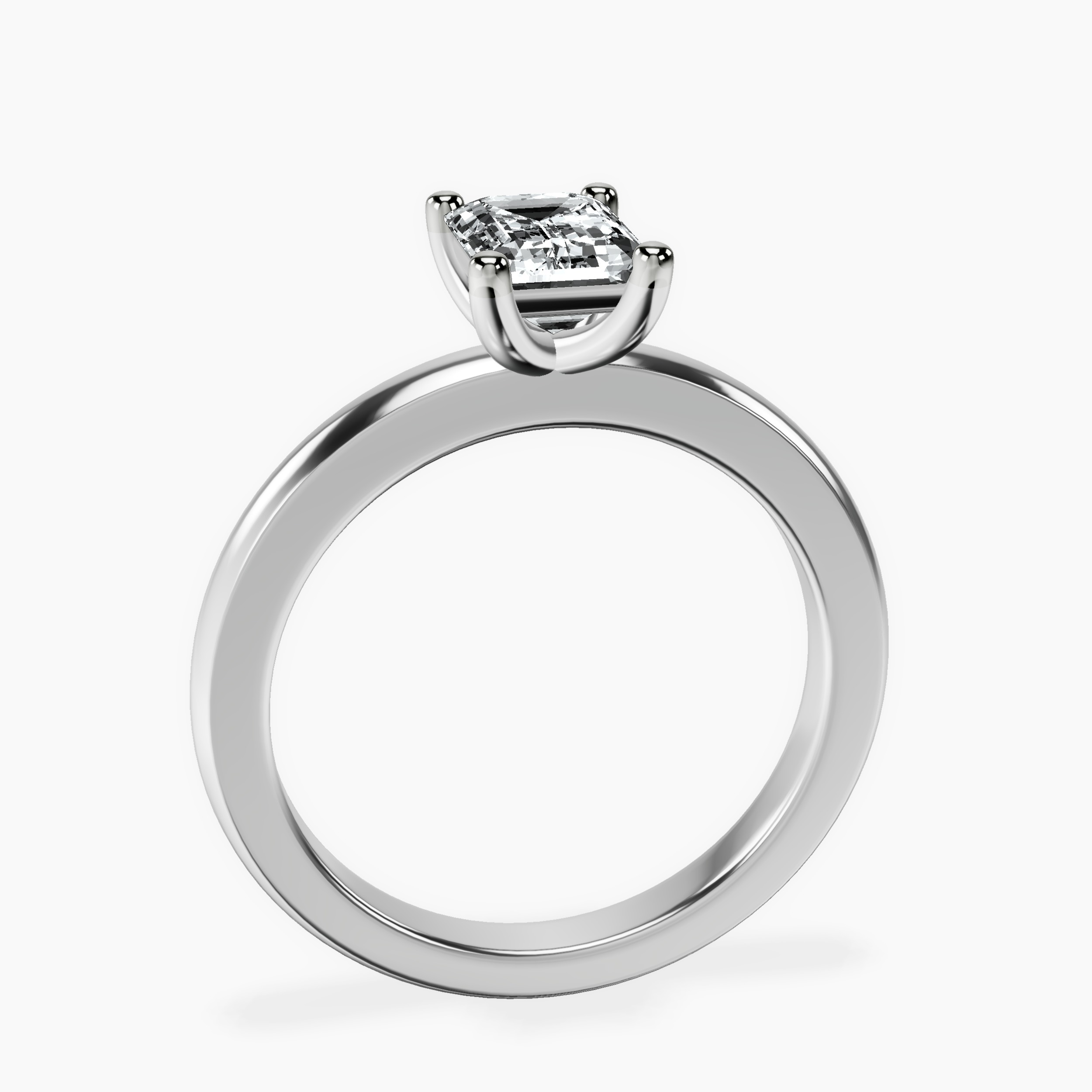 1.48 ct. emerald Quinn Solitaire Ring in 10kt white gold side right image one