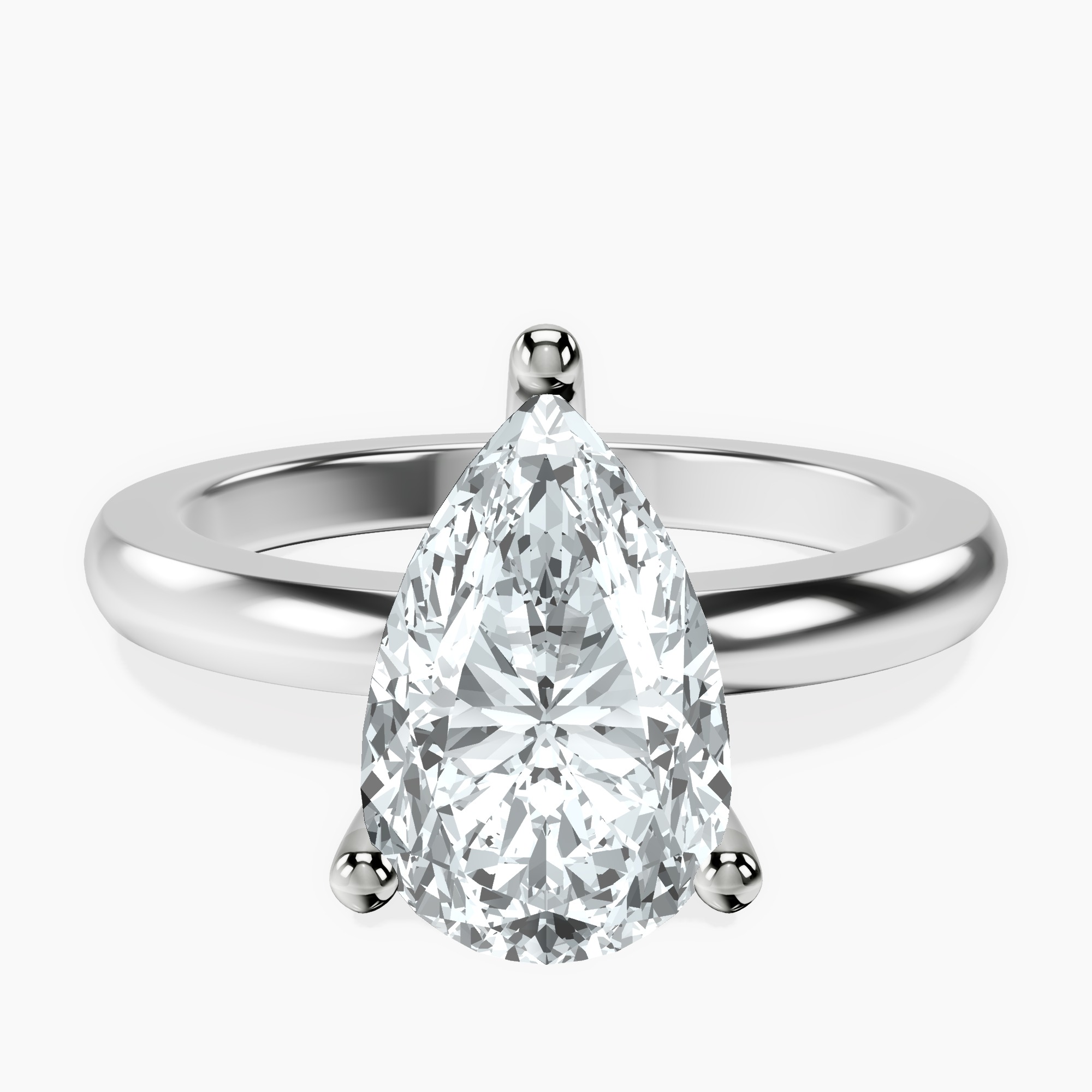 2.31 ct. pear Quinn Solitaire Ring in 18kt white gold rtr top