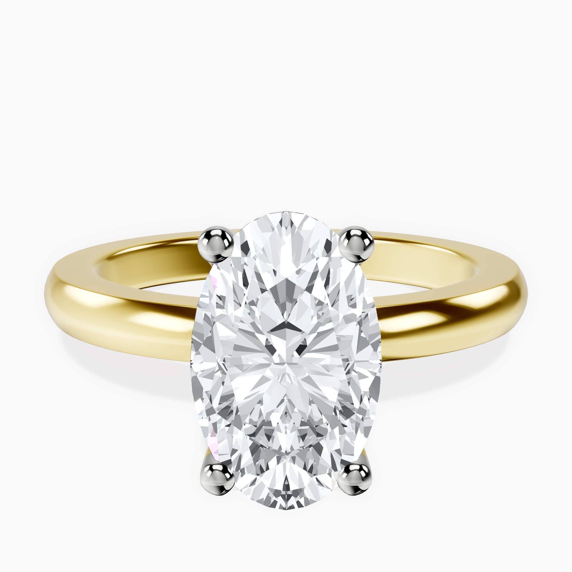 2.44 ct. oval Quinn Solitaire Ring in 18kt yellow gold rtr top