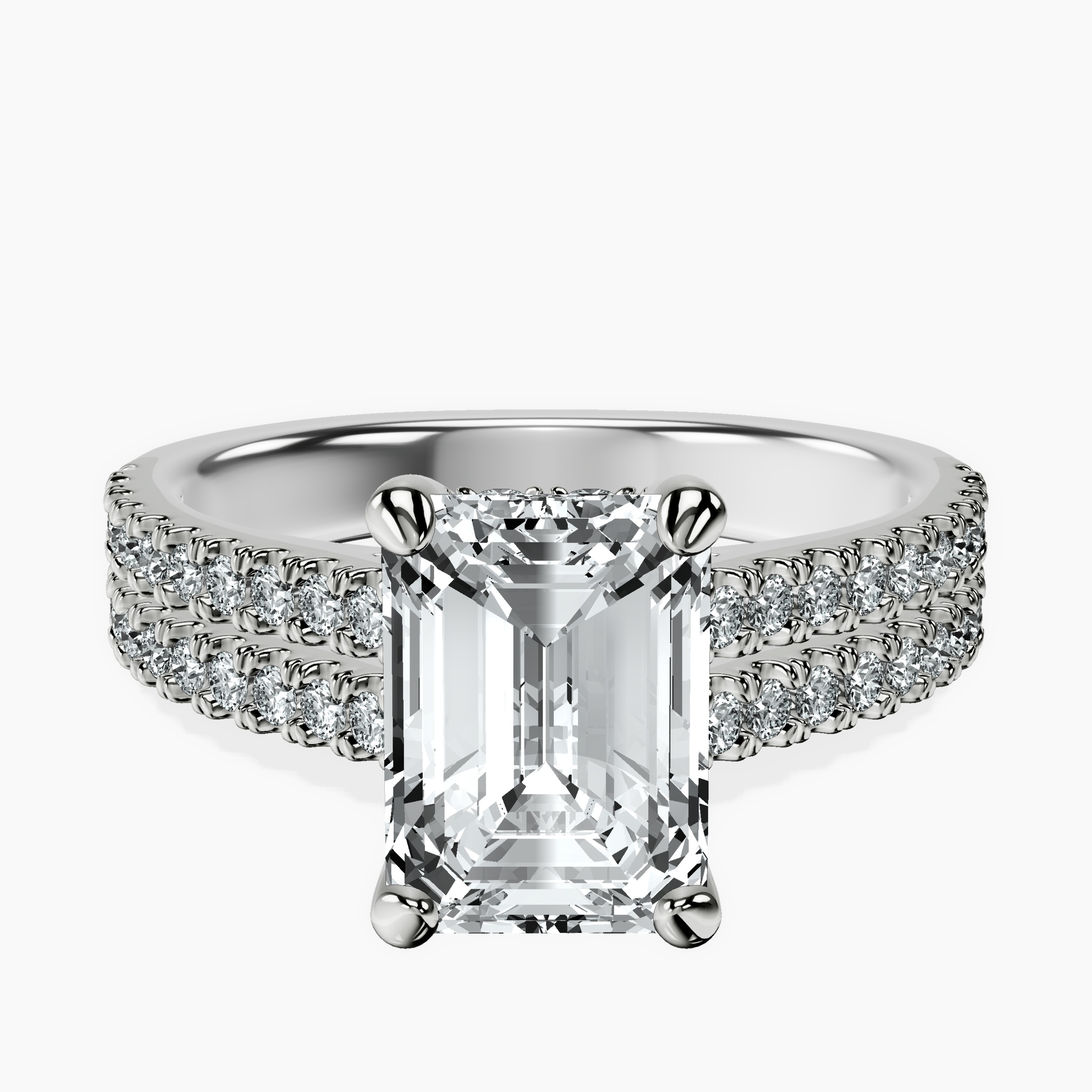 2.16 ct. emerald Tosca Secret Halo Ring in 14kt white gold rtr top