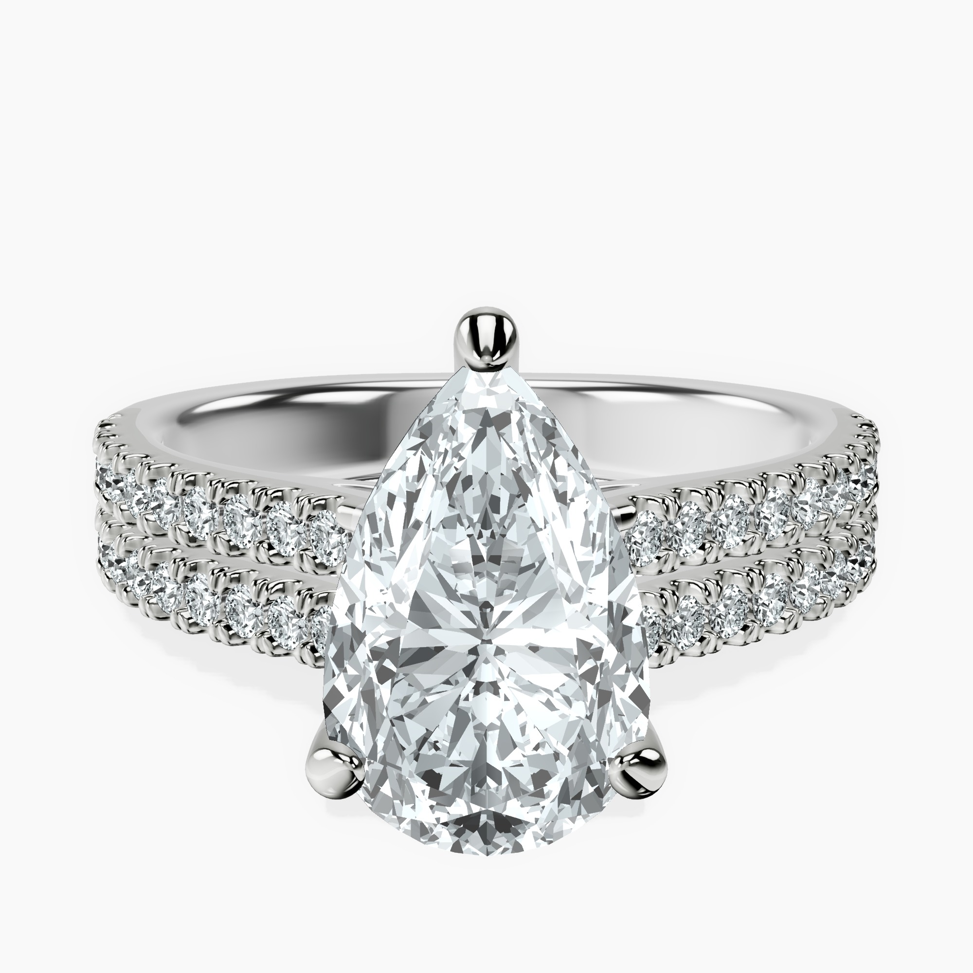 2.31 ct. pear Tosca Secret Halo Ring in 14kt white gold rtr top