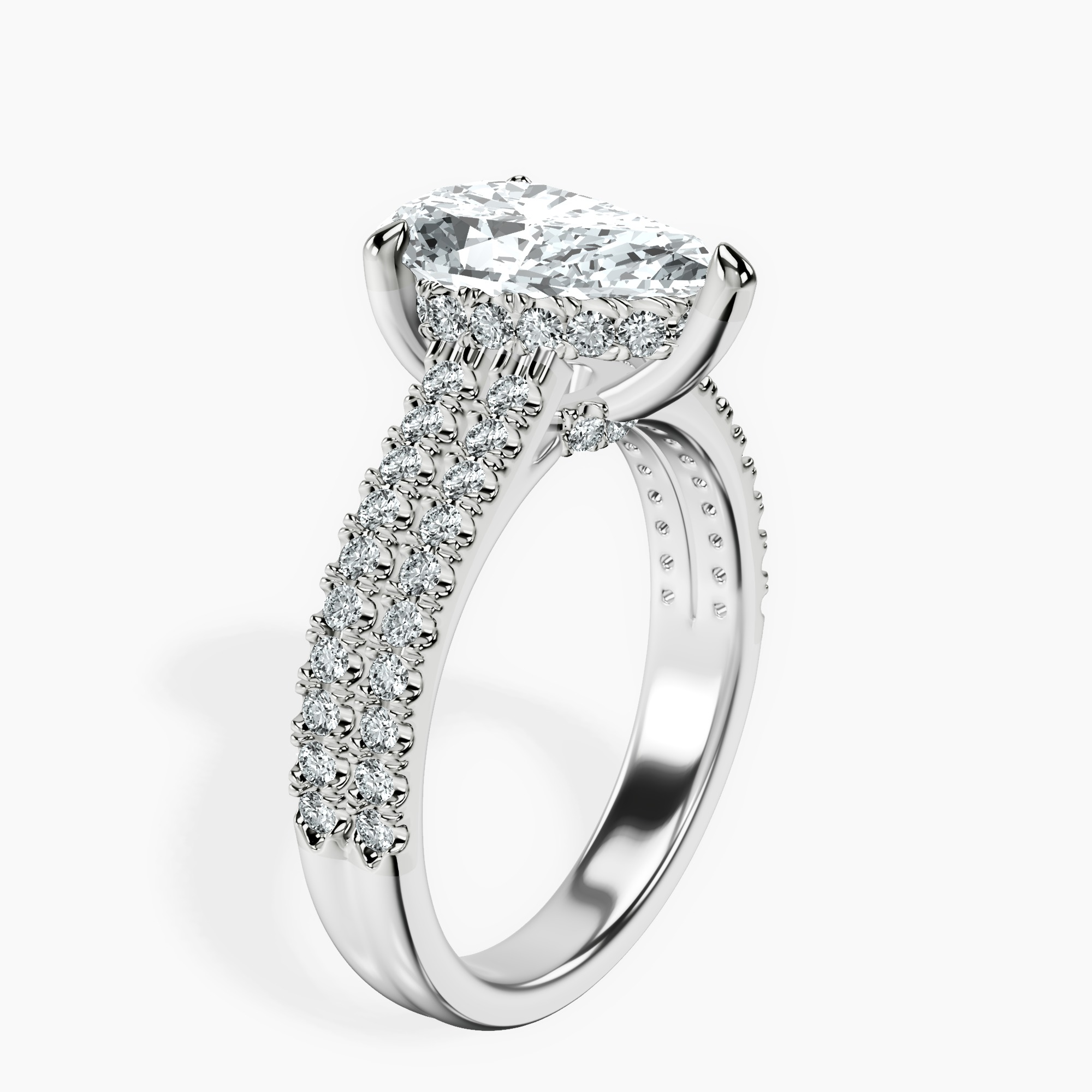 2.31 ct. pear Tosca Secret Halo Ring in 14kt white gold standing product image one