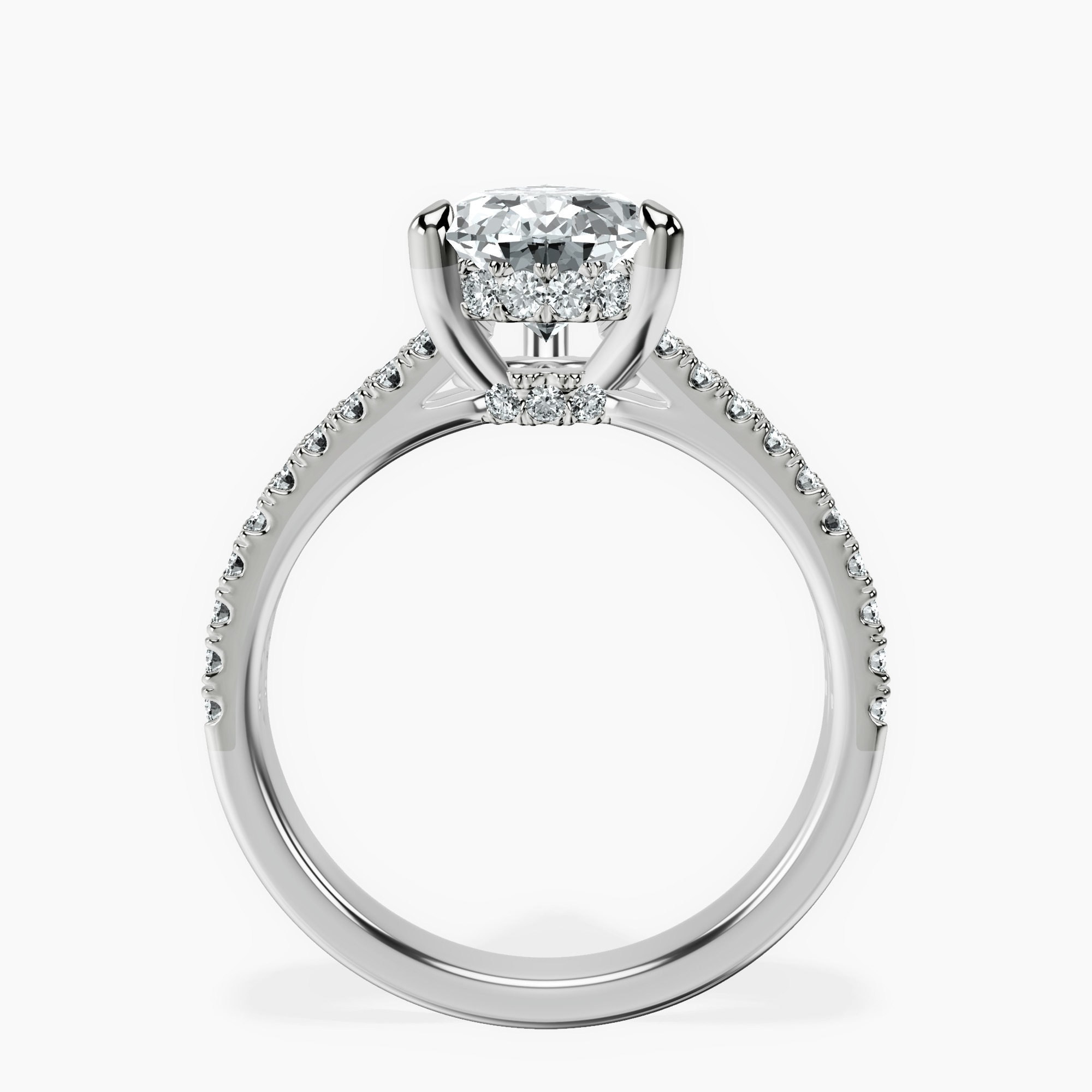 2.31 ct. pear Tosca Secret Halo Ring in 14kt white gold side right image one