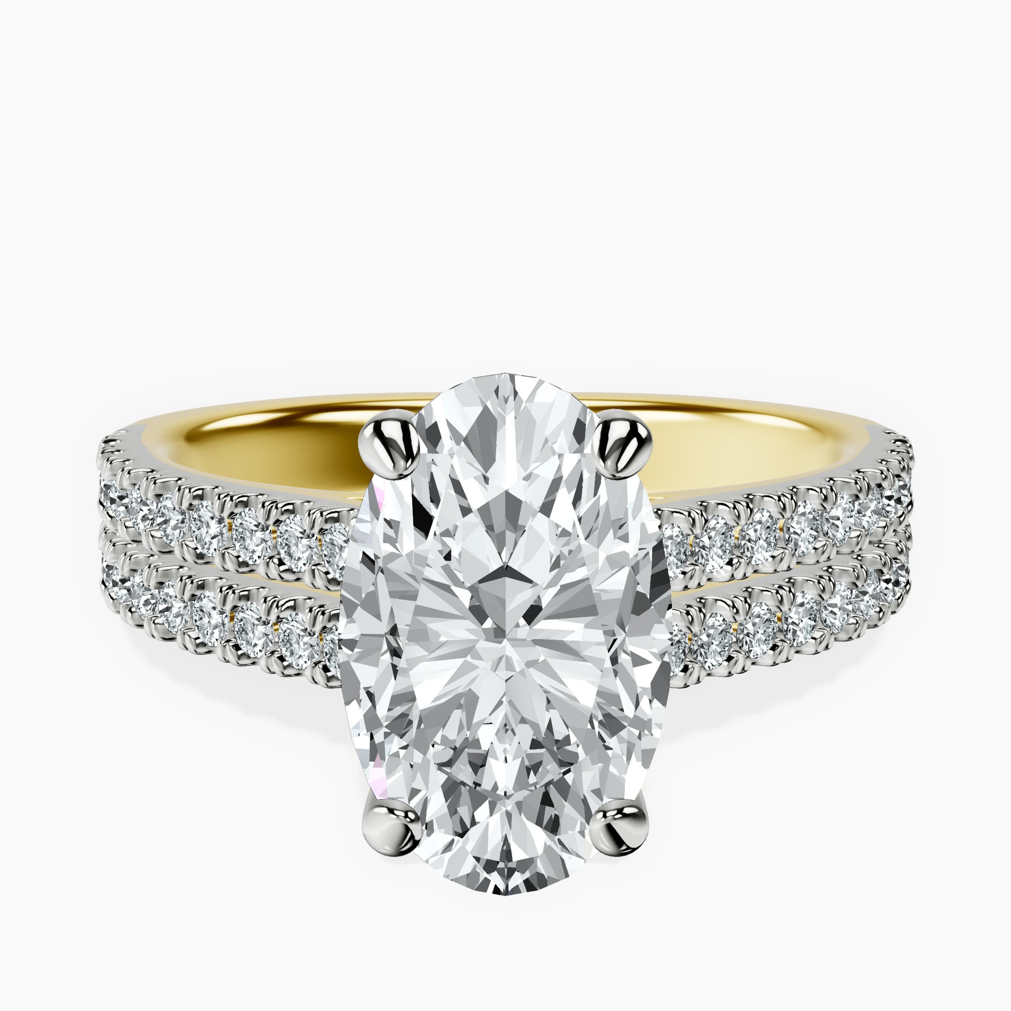 2.40 ct. oval Tosca Secret Halo Ring in 14kt yellow gold rtr top