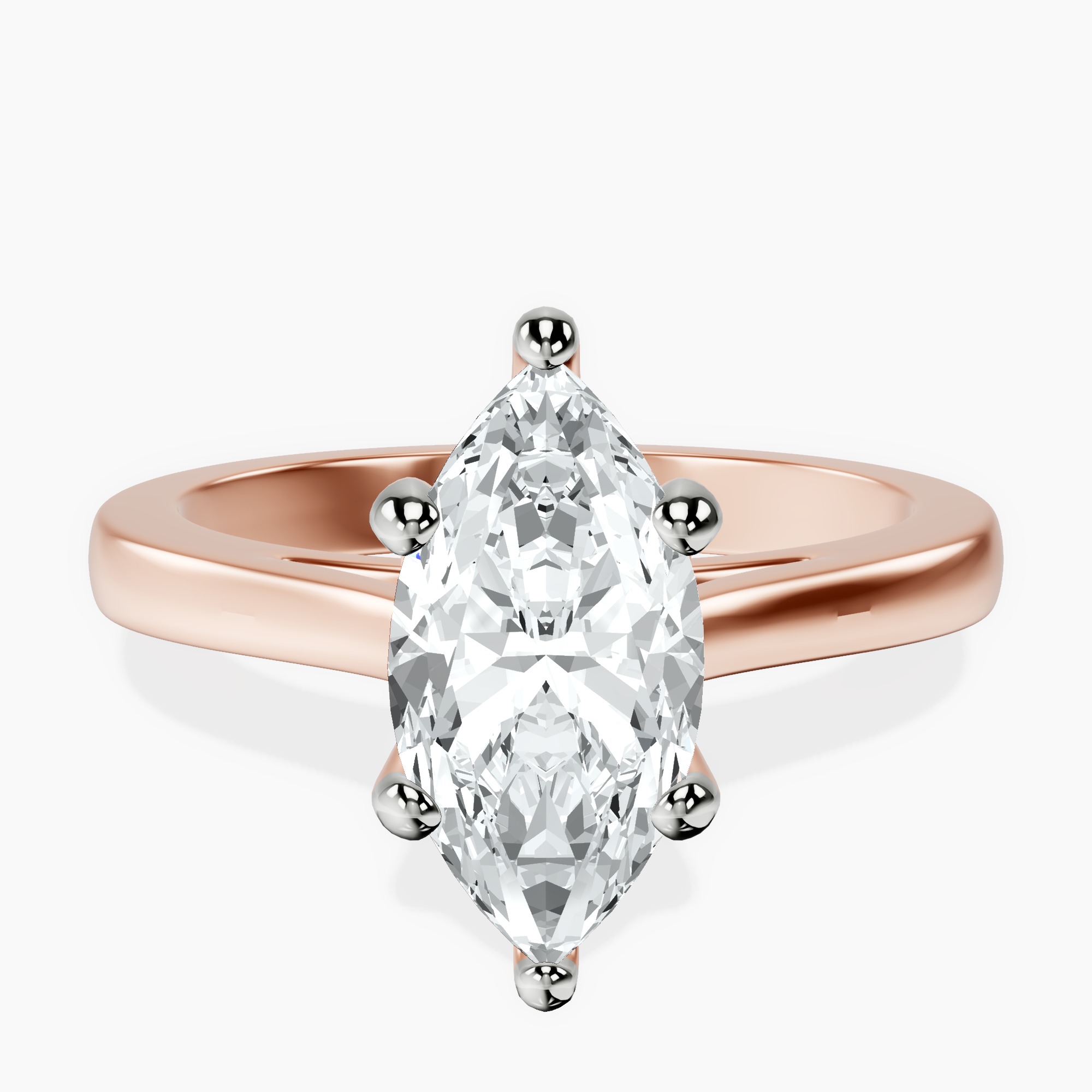 2.73 ct. marquise Teagan Solitaire Ring in 18kt rose gold rtr top