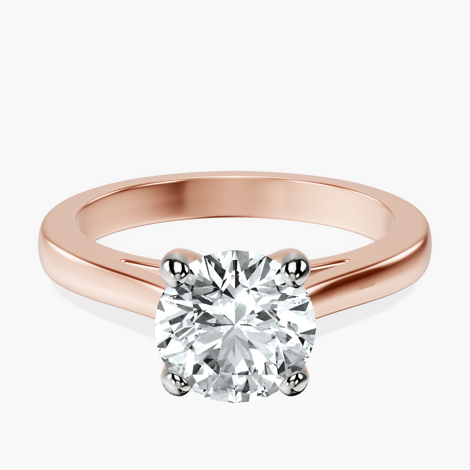 2.04 ct. round Teagan Solitaire Ring in 14kt rose gold rtr top
