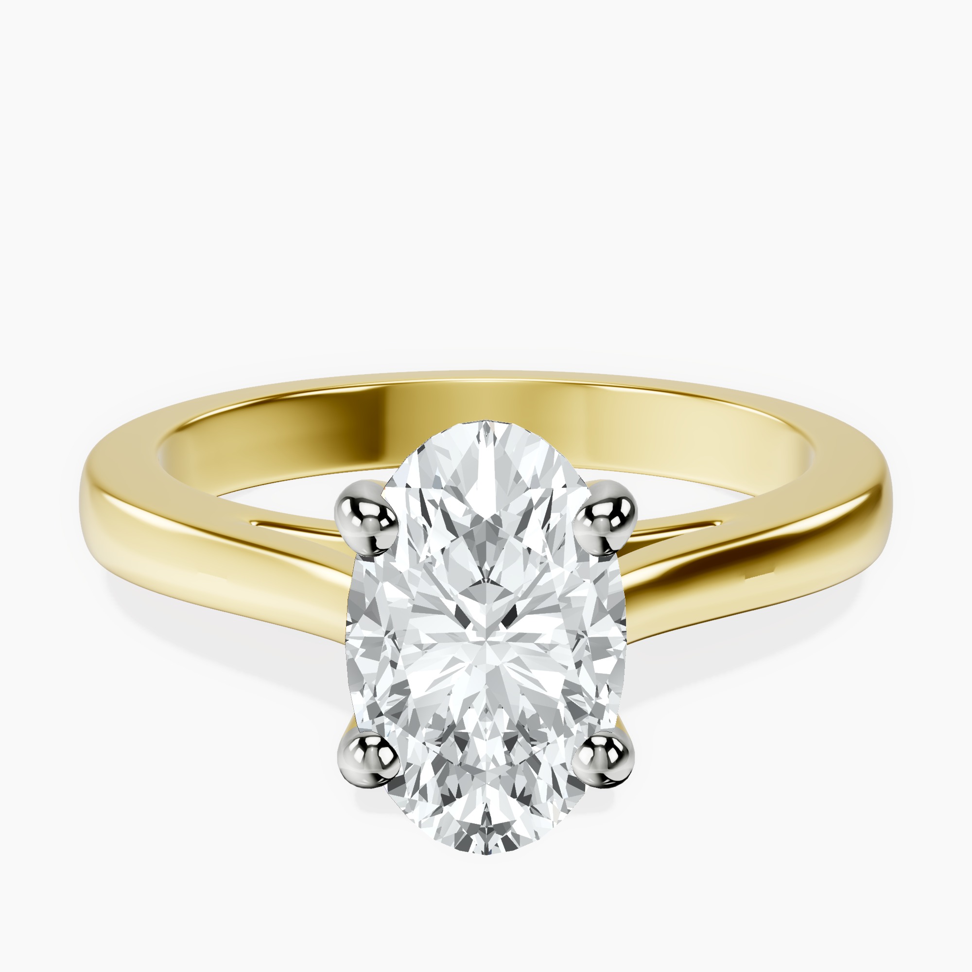 2.40 ct. oval Teagan Solitaire Ring in 18kt yellow gold rtr top