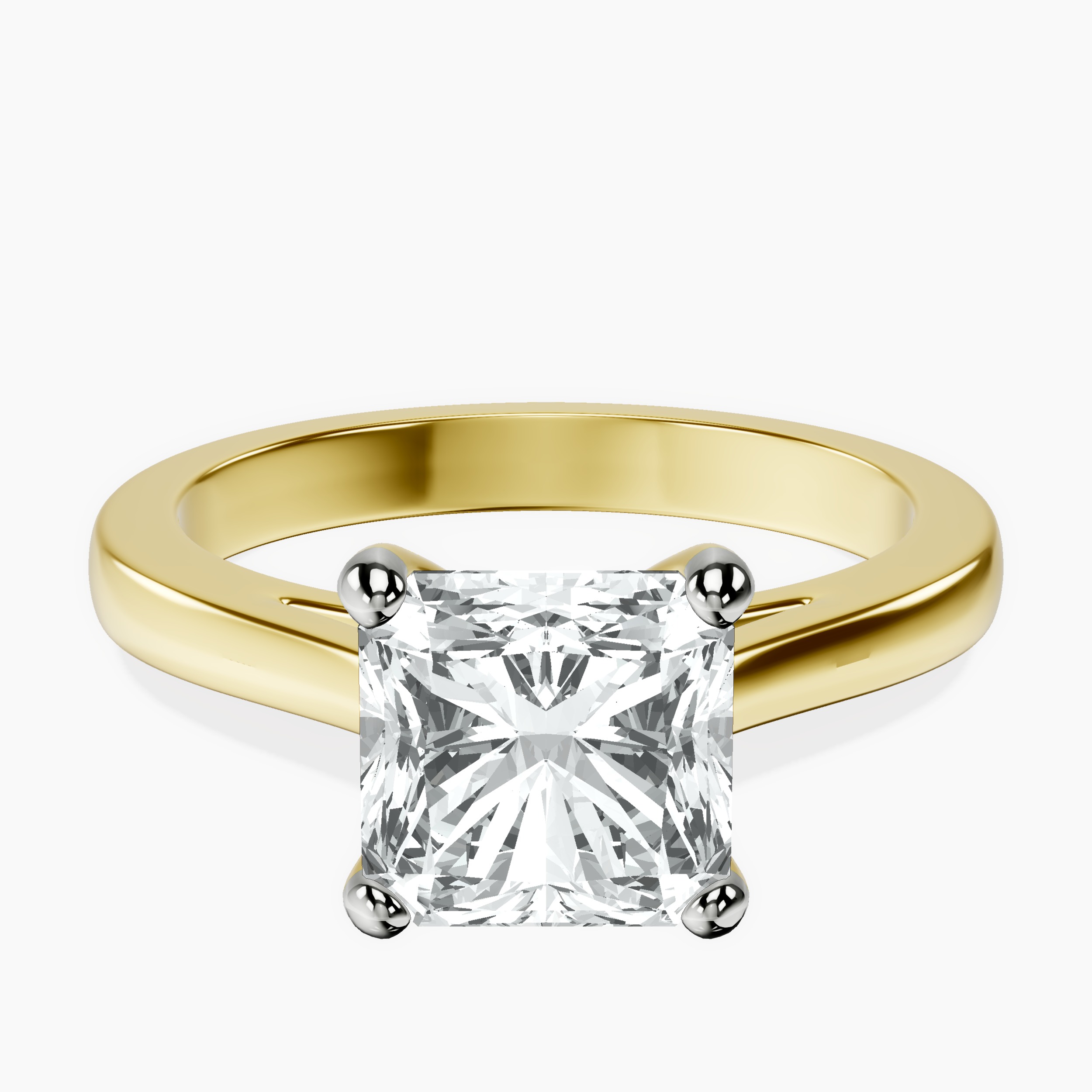 2.94 ct. radiant Nina Dobrev Engagement Ring in 10kt yellow gold rtr top