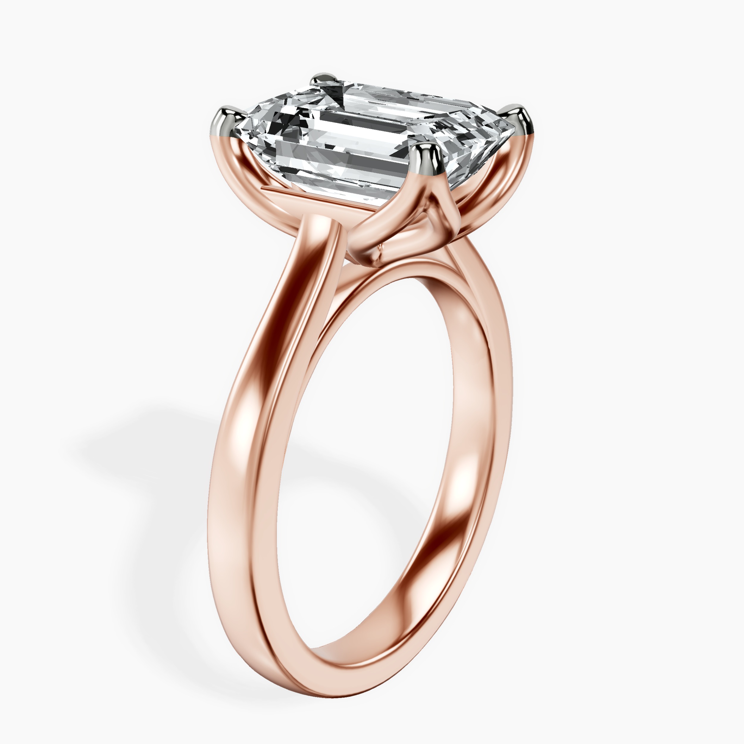 2.16 ct. emerald Shye Petal Solitaire Ring in 10kt rose gold standing product image one