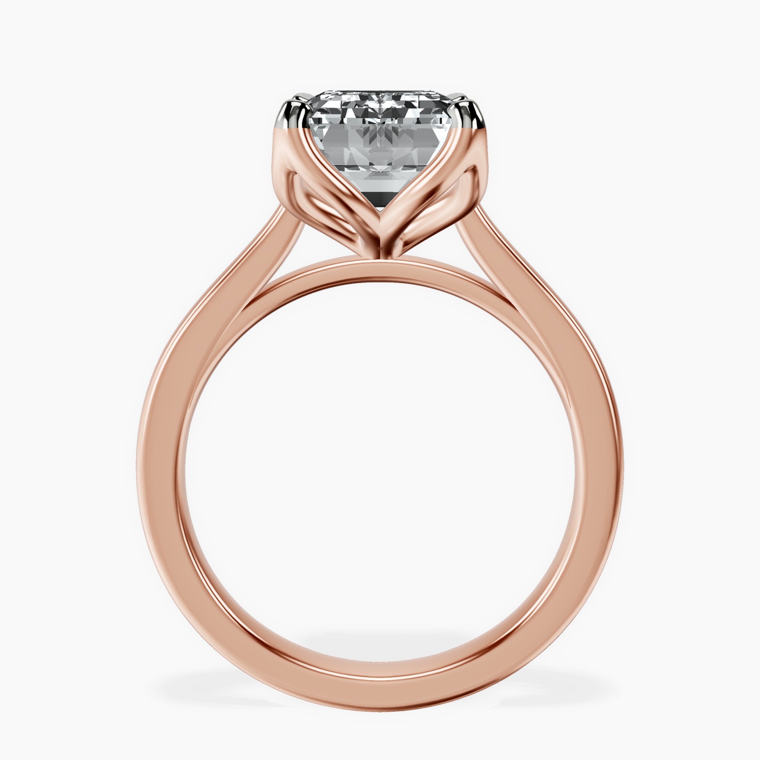 2.16 ct. emerald Shye Petal Solitaire Ring in 10kt rose gold side right image one