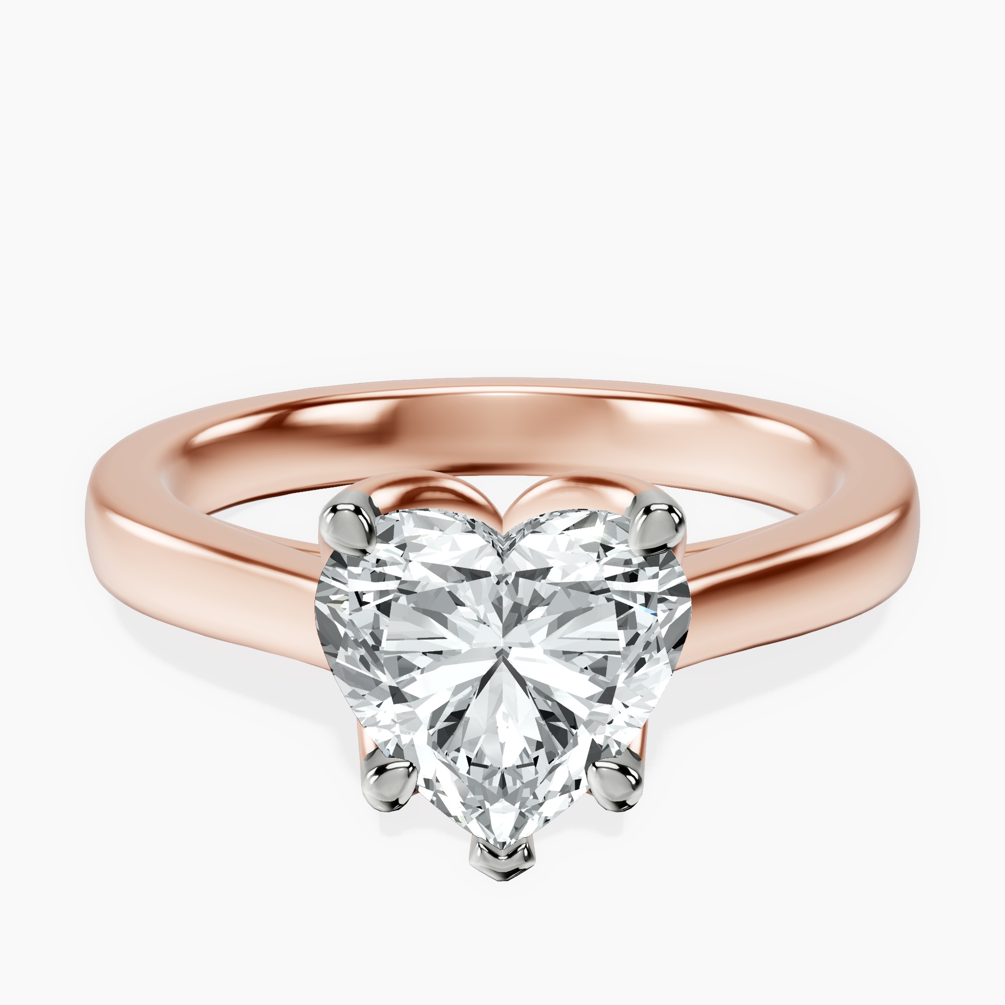 2.71 ct. heart Shye Petal Solitaire Ring in 10kt rose gold rtr top