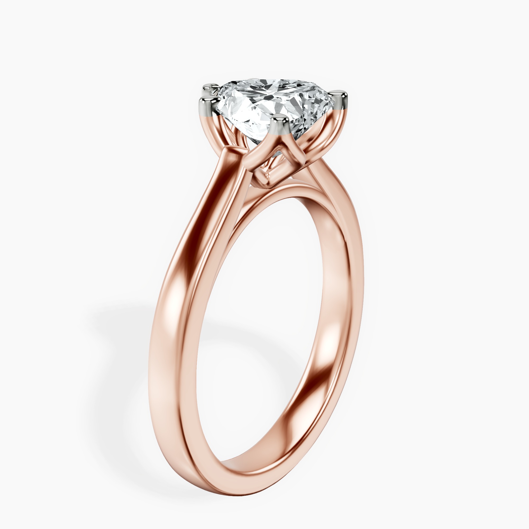 2.71 ct. heart Shye Petal Solitaire Ring in 10kt rose gold standing product image one
