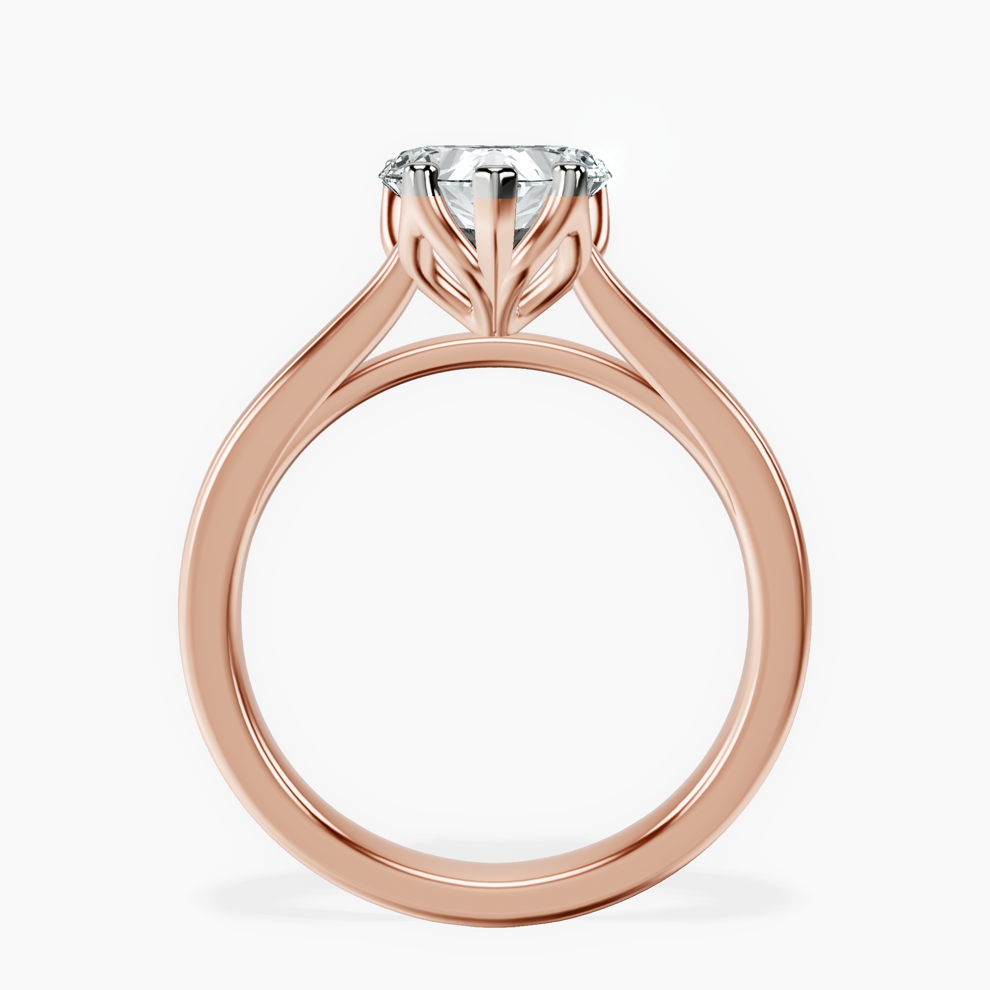 2.71 ct. heart Shye Petal Solitaire Ring in 10kt rose gold side right image one