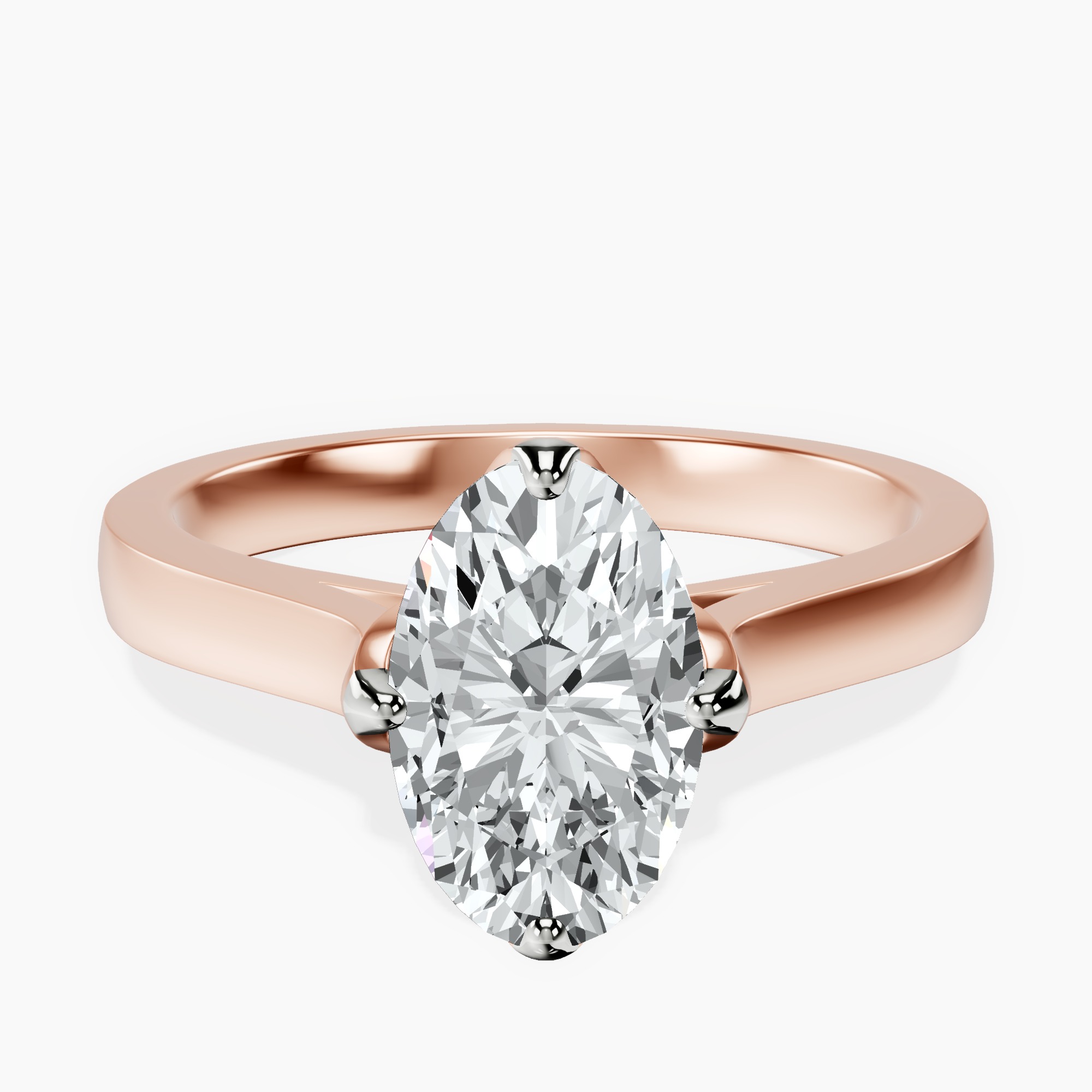 2.44 ct. oval Shye Petal Solitaire Ring in 18kt rose gold rtr top