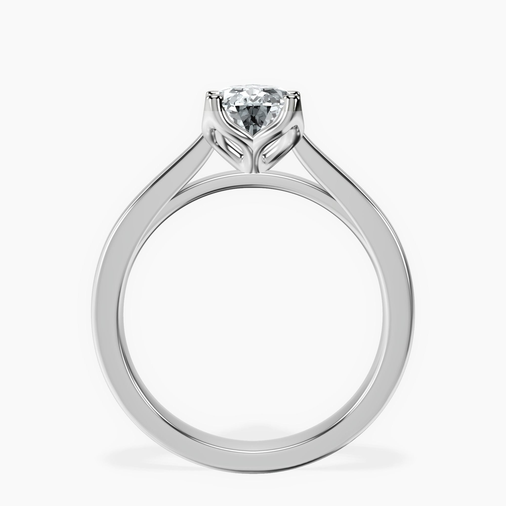 2.96 ct. pear Shye Petal Solitaire Ring in 10kt white gold side right image one