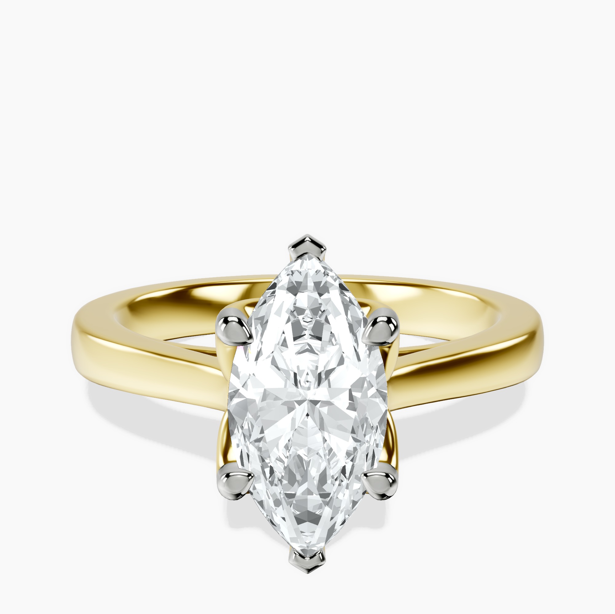 2.92 ct. marquise Shye Petal Solitaire Ring in 10kt yellow gold rtr top