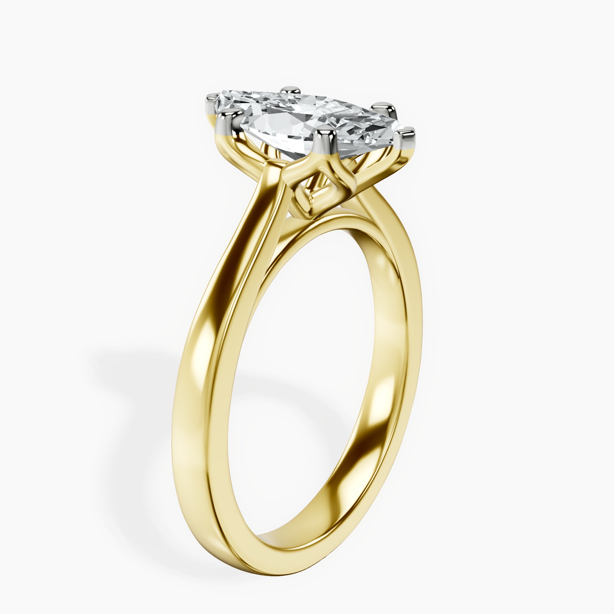2.92 ct. marquise Shye Petal Solitaire Ring in 10kt yellow gold standing product image one