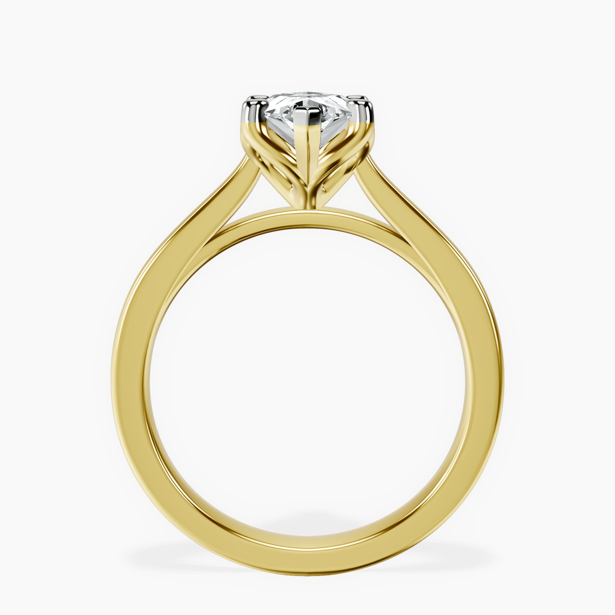 2.92 ct. marquise Shye Petal Solitaire Ring in 10kt yellow gold side right image one