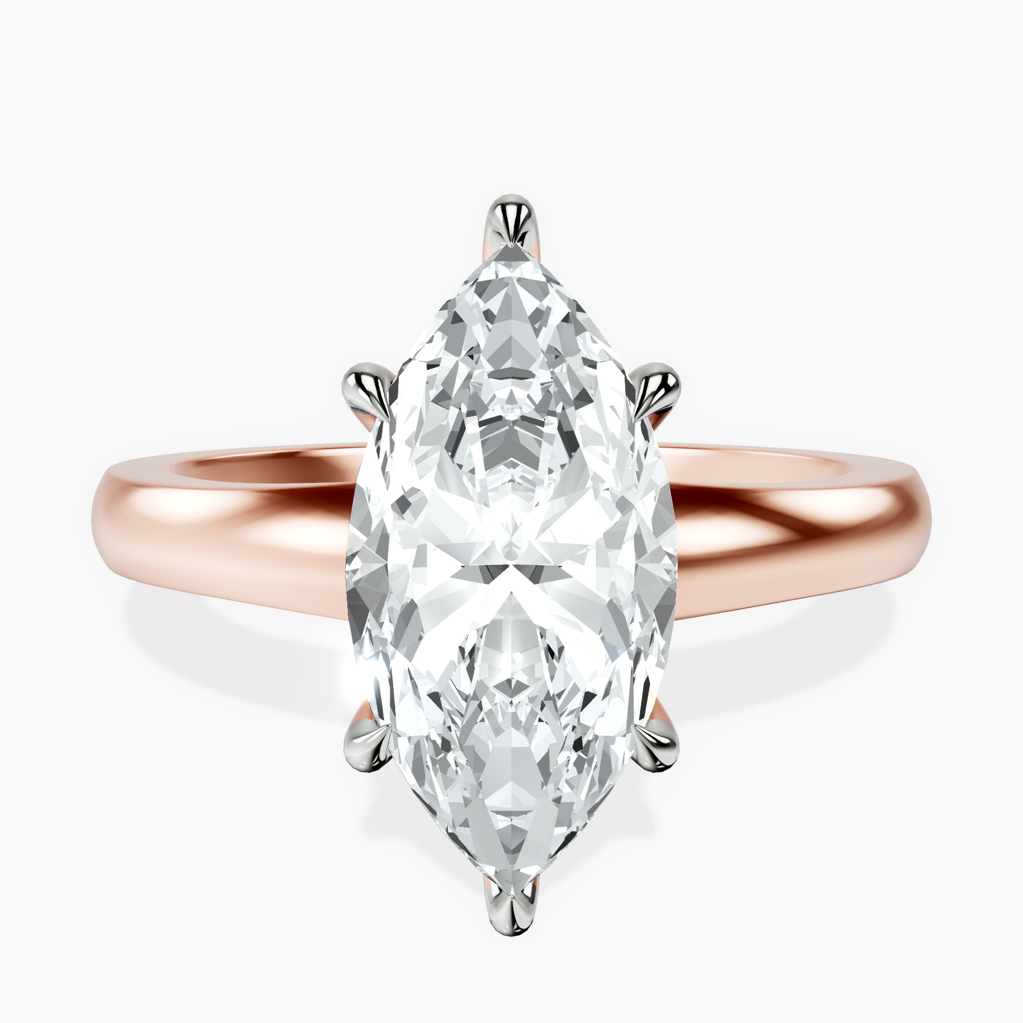 2.92 ct. marquise Arielle Solitaire Ring in 18kt rose gold rtr top
