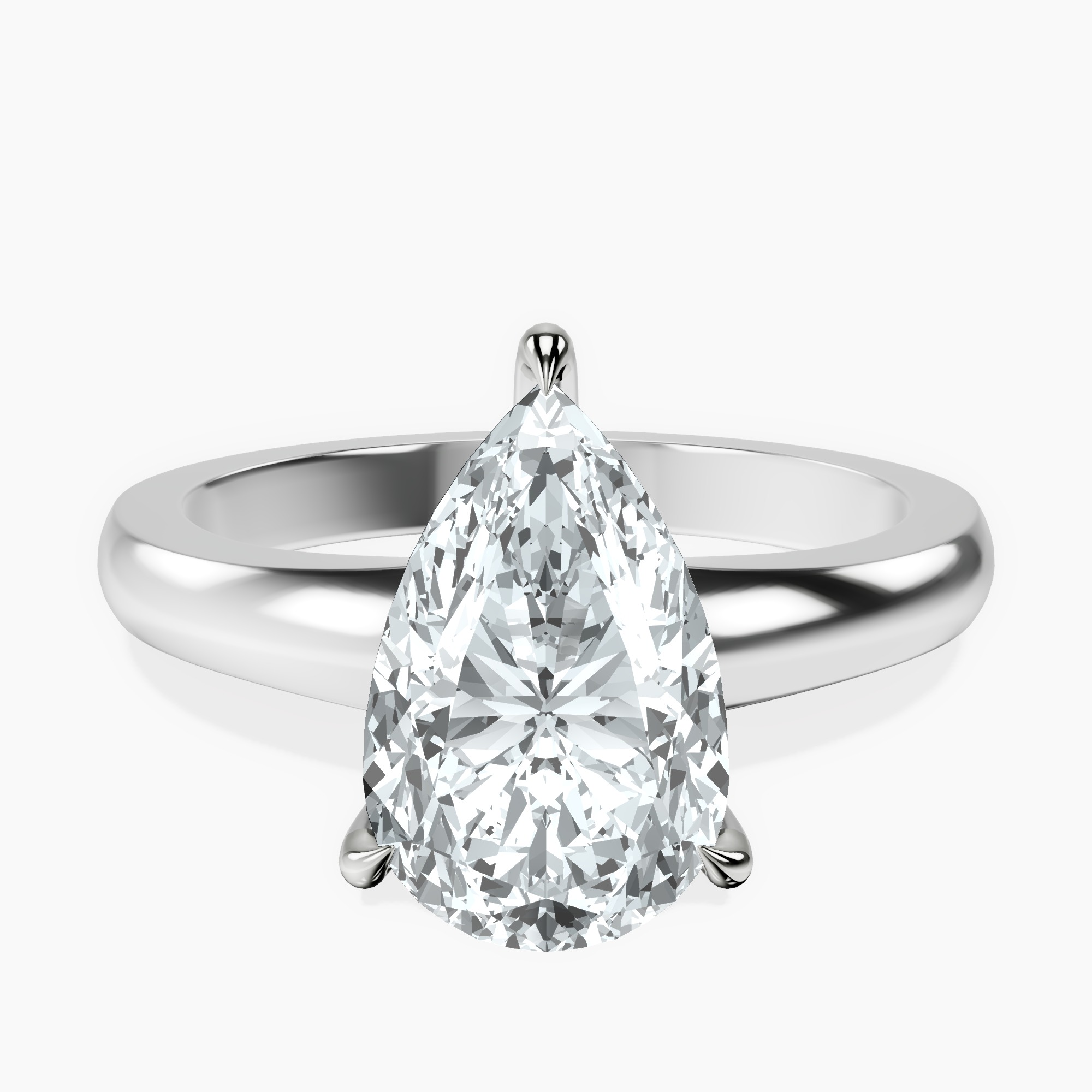 2.96 ct. pear Arielle Solitaire Ring in 10kt white gold rtr top