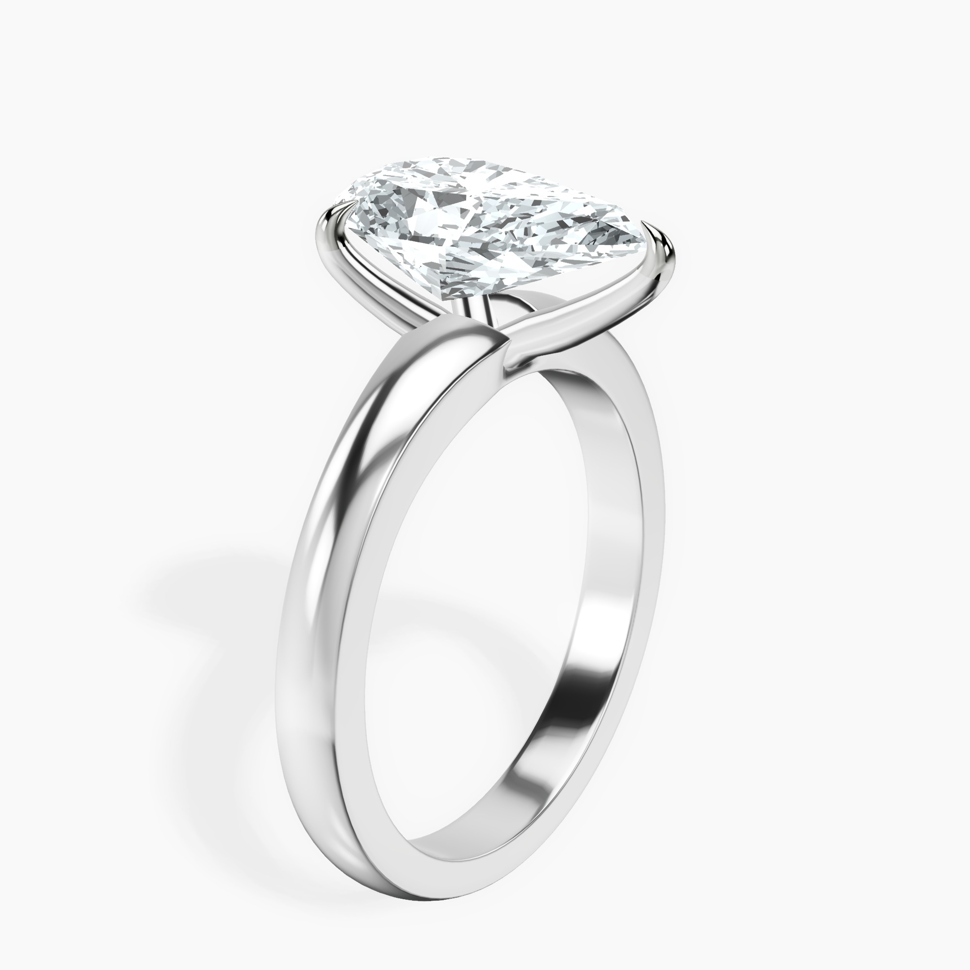 2.96 ct. pear Arielle Solitaire Ring in 10kt white gold standing product image one
