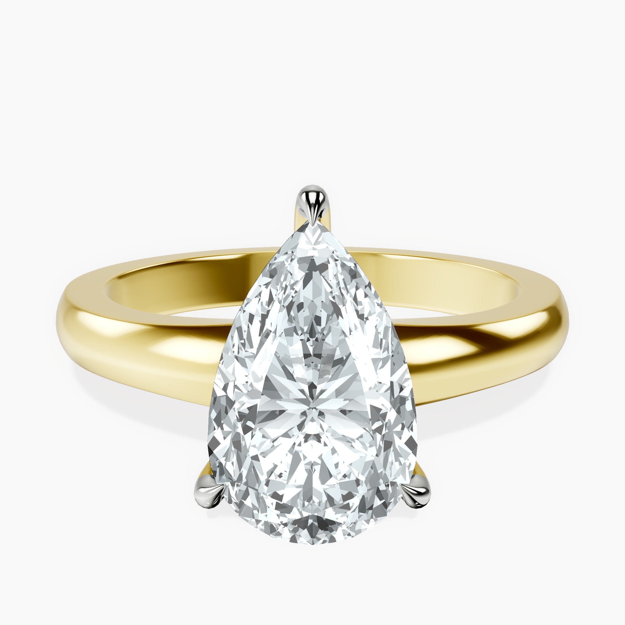 2.96 ct. pear Arielle Solitaire Ring in 18kt yellow gold rtr top