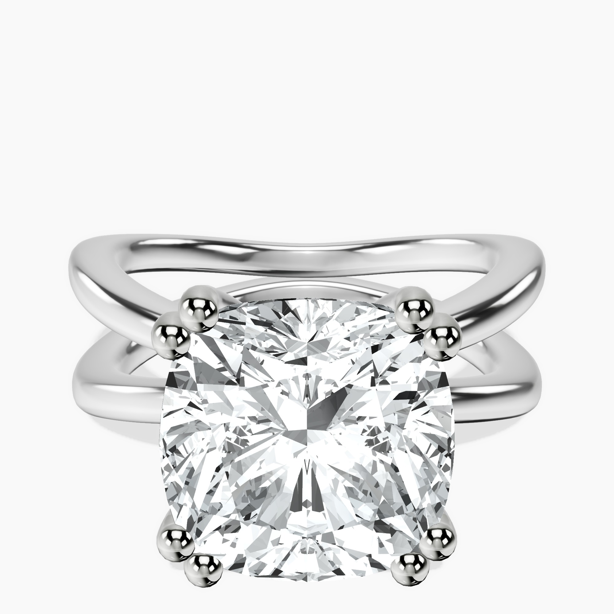 14kt White Gold Stella Criss Cross Solitaire Lab Diamond Ring front image