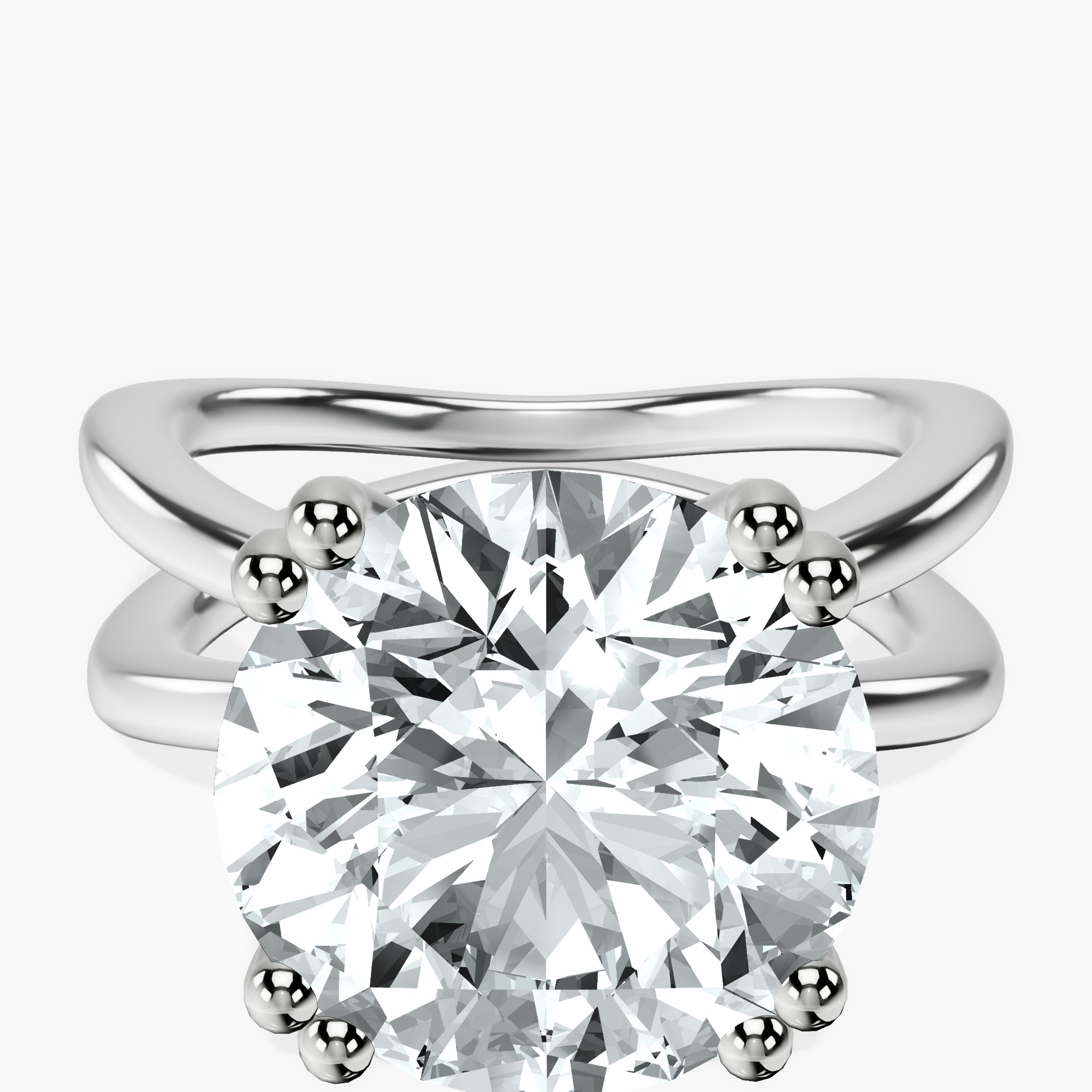 14kt White Gold Stella Criss Cross Solitaire Lab Diamond Ring front image