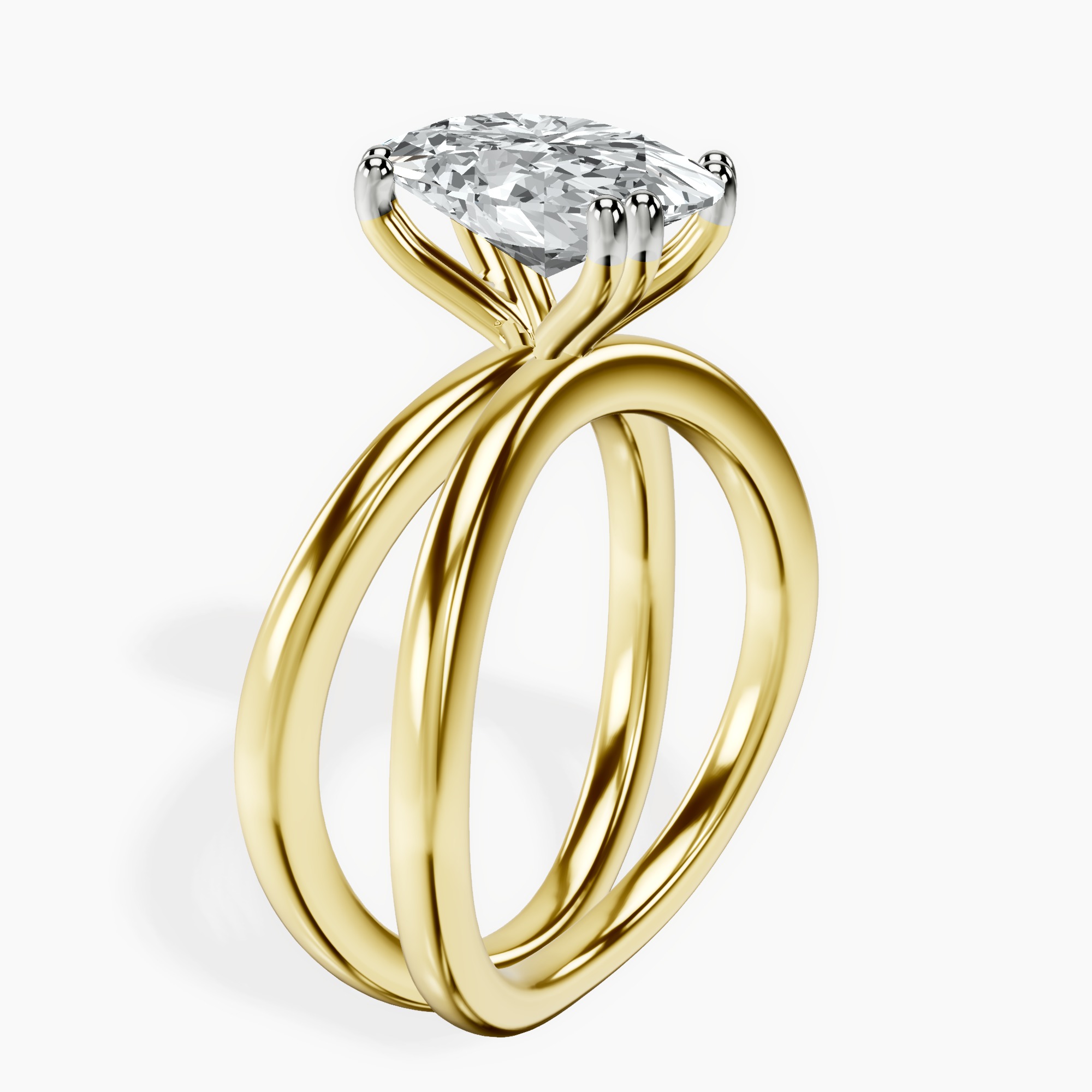 2.40 ct. oval Stella Criss Cross Ring in 14kt yellow gold standing product image one