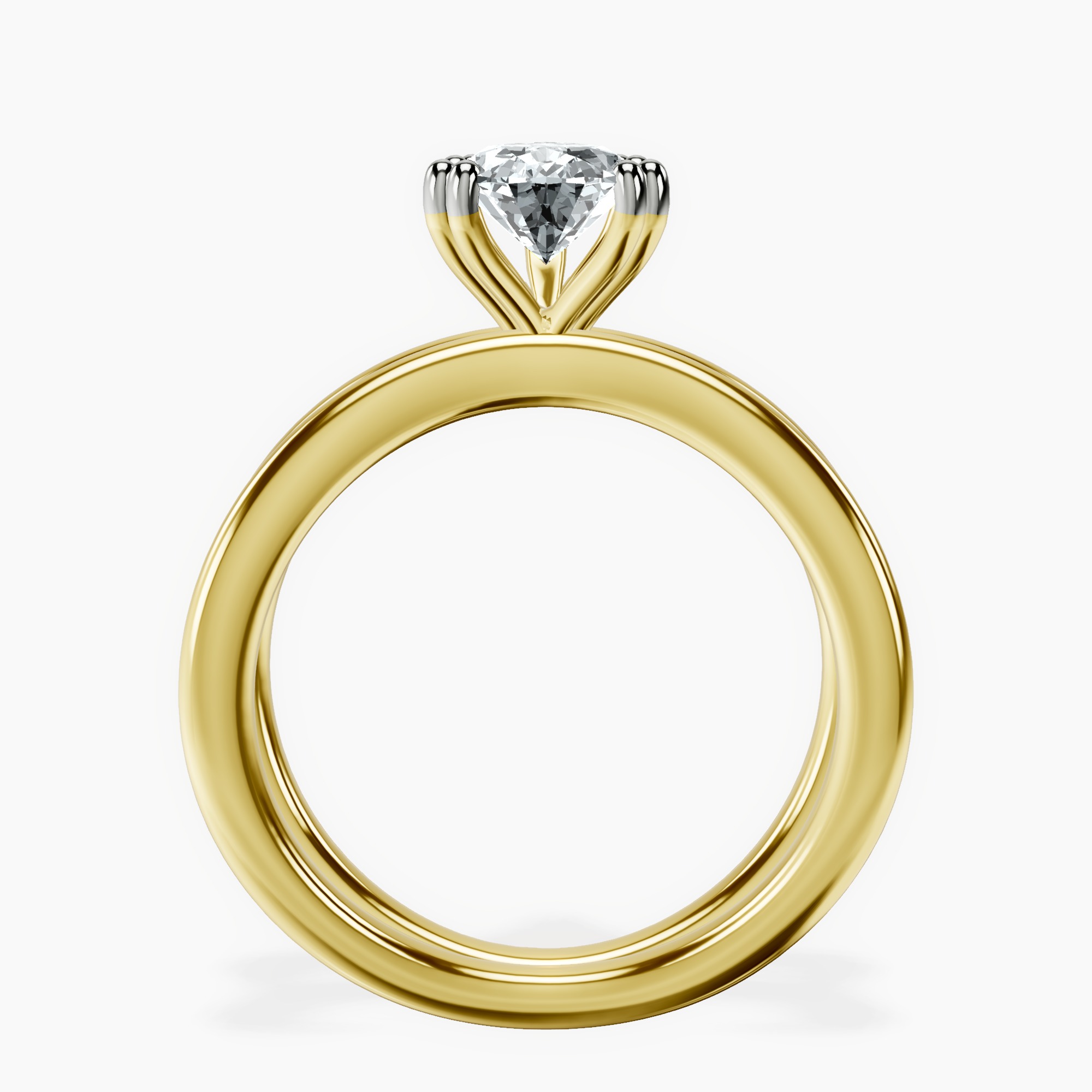 1.45 ct. pear Stella Criss Cross Ring in 18kt yellow gold side right image one
