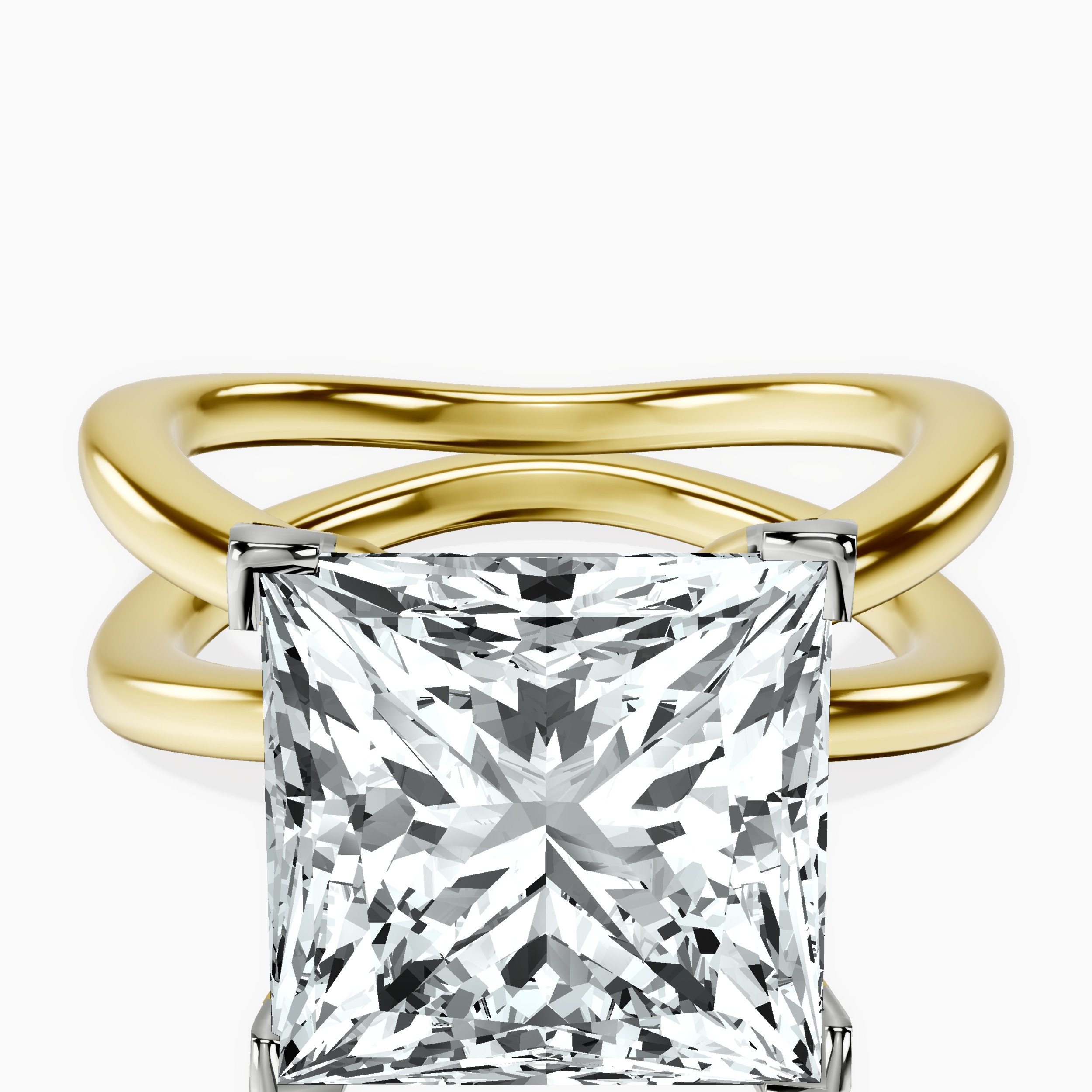 10kt Yellow Gold Stella Criss Cross Solitaire Lab Diamond Ring front image