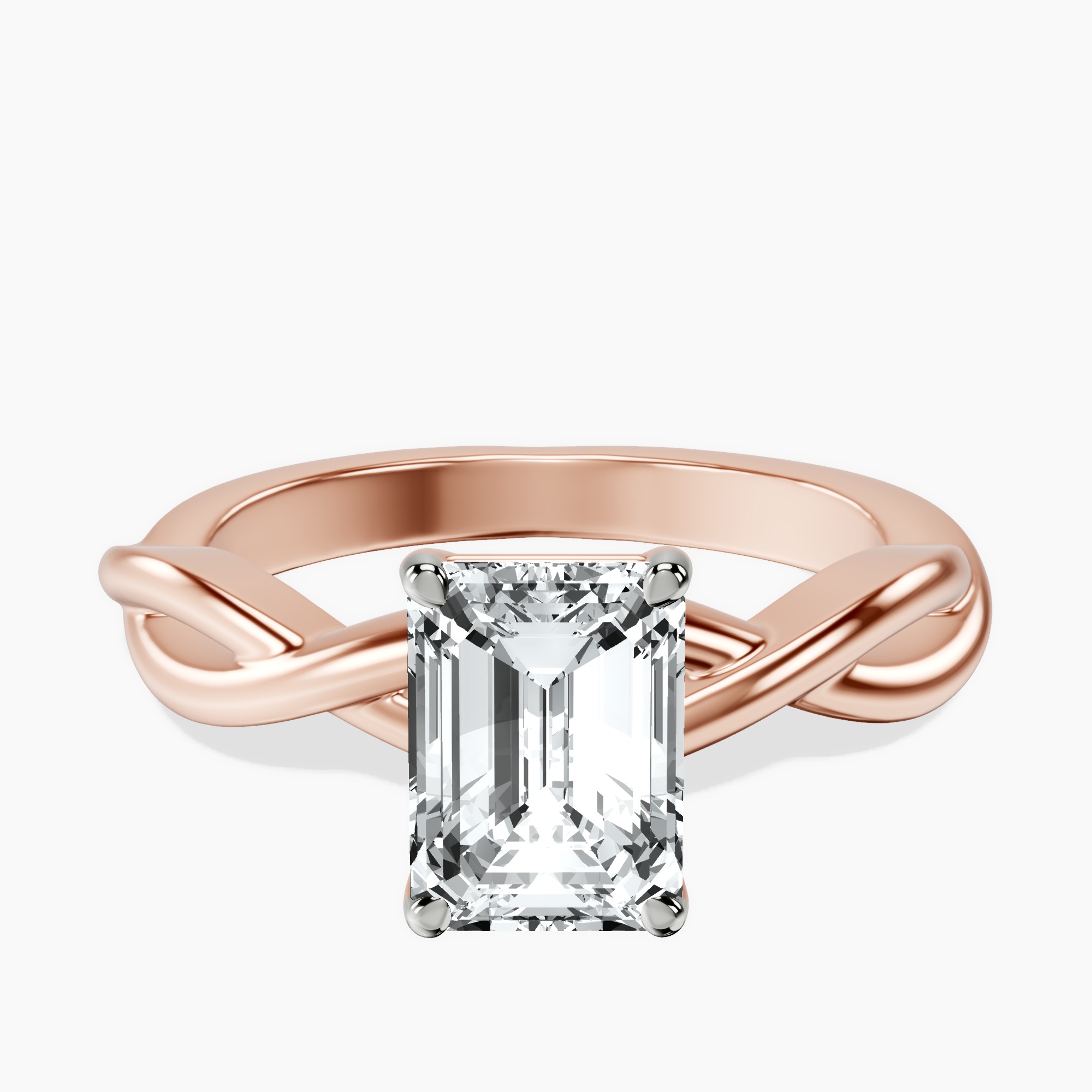 1.48 ct. emerald Evermore Solitaire Ring in 14kt rose gold rtr top