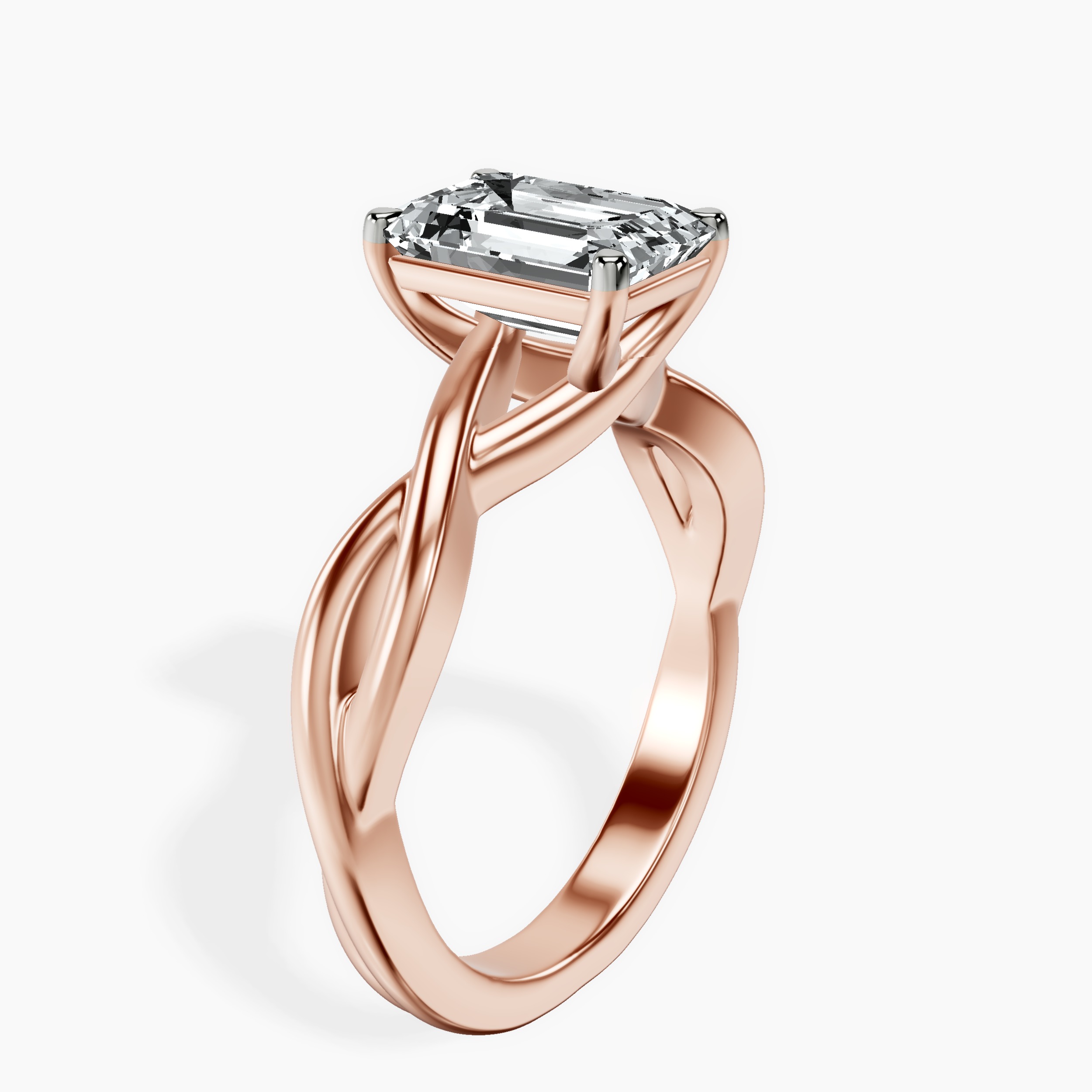1.48 ct. emerald Evermore Solitaire Ring in 14kt rose gold standing product image one