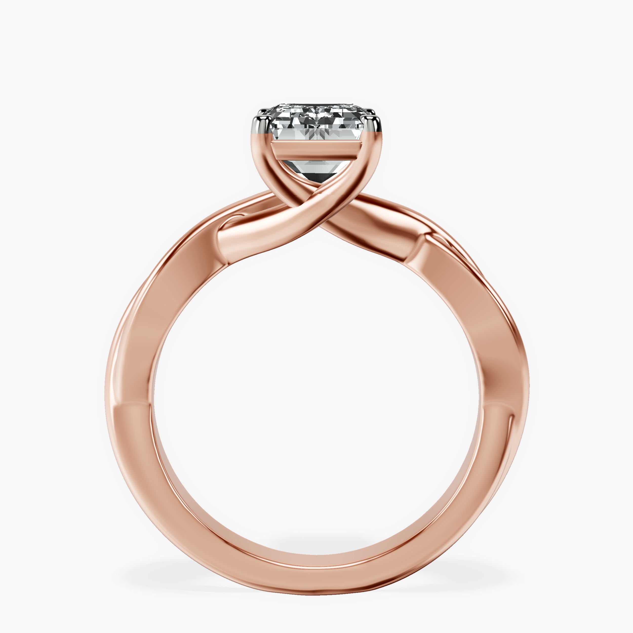 1.48 ct. emerald Evermore Solitaire Ring in 14kt rose gold side right image one
