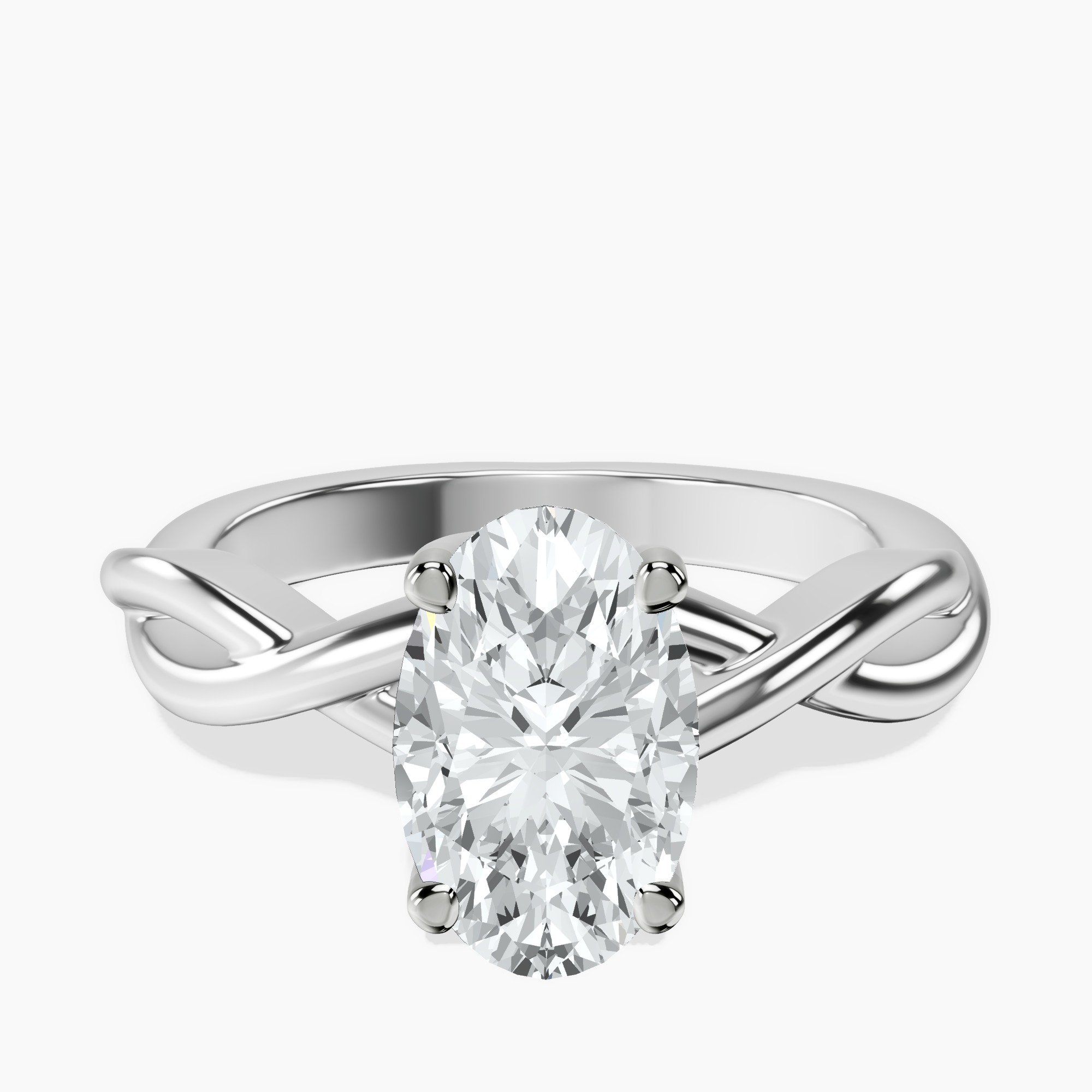 2.40 ct. oval Evermore Solitaire Ring in 18kt white gold rtr top