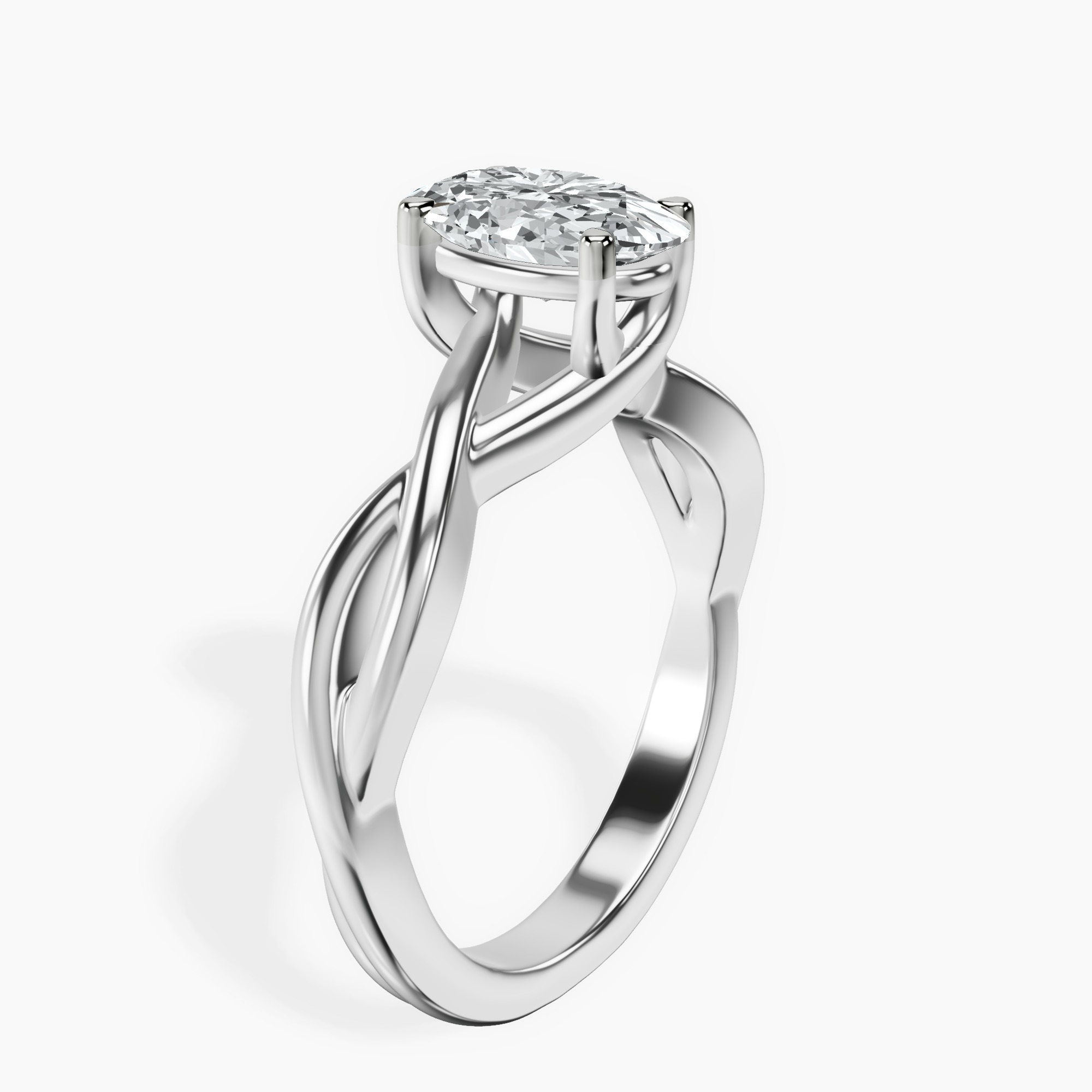 2.40 ct. oval Evermore Solitaire Ring in 18kt white gold standing product image one