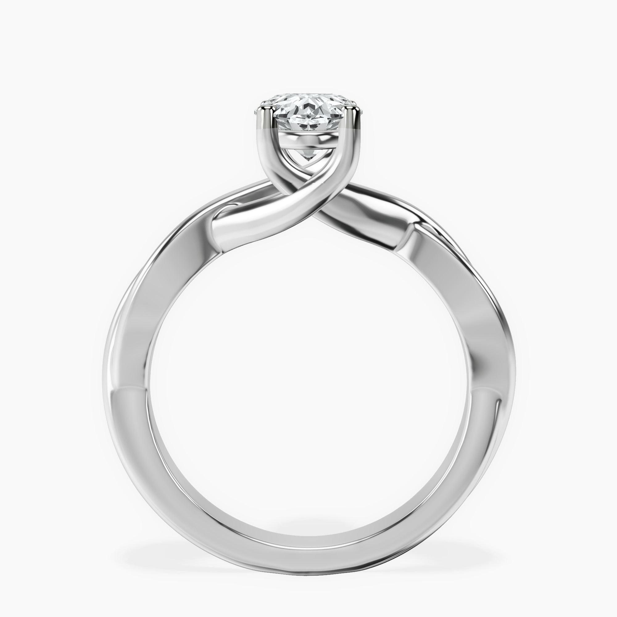 2.40 ct. oval Evermore Solitaire Ring in 18kt white gold side right image one