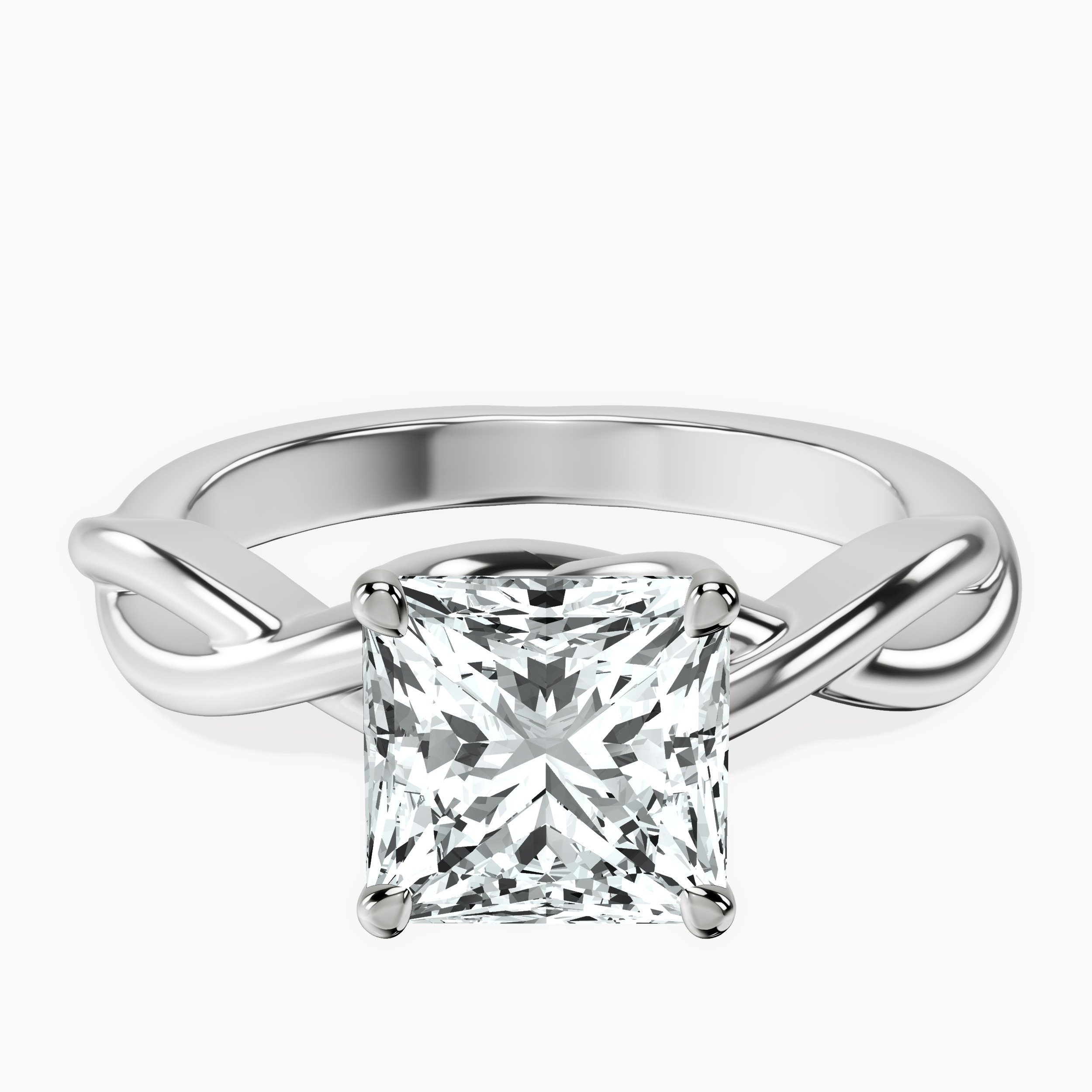 2.81 ct. princess Evermore Solitaire Ring in 18kt white gold rtr top