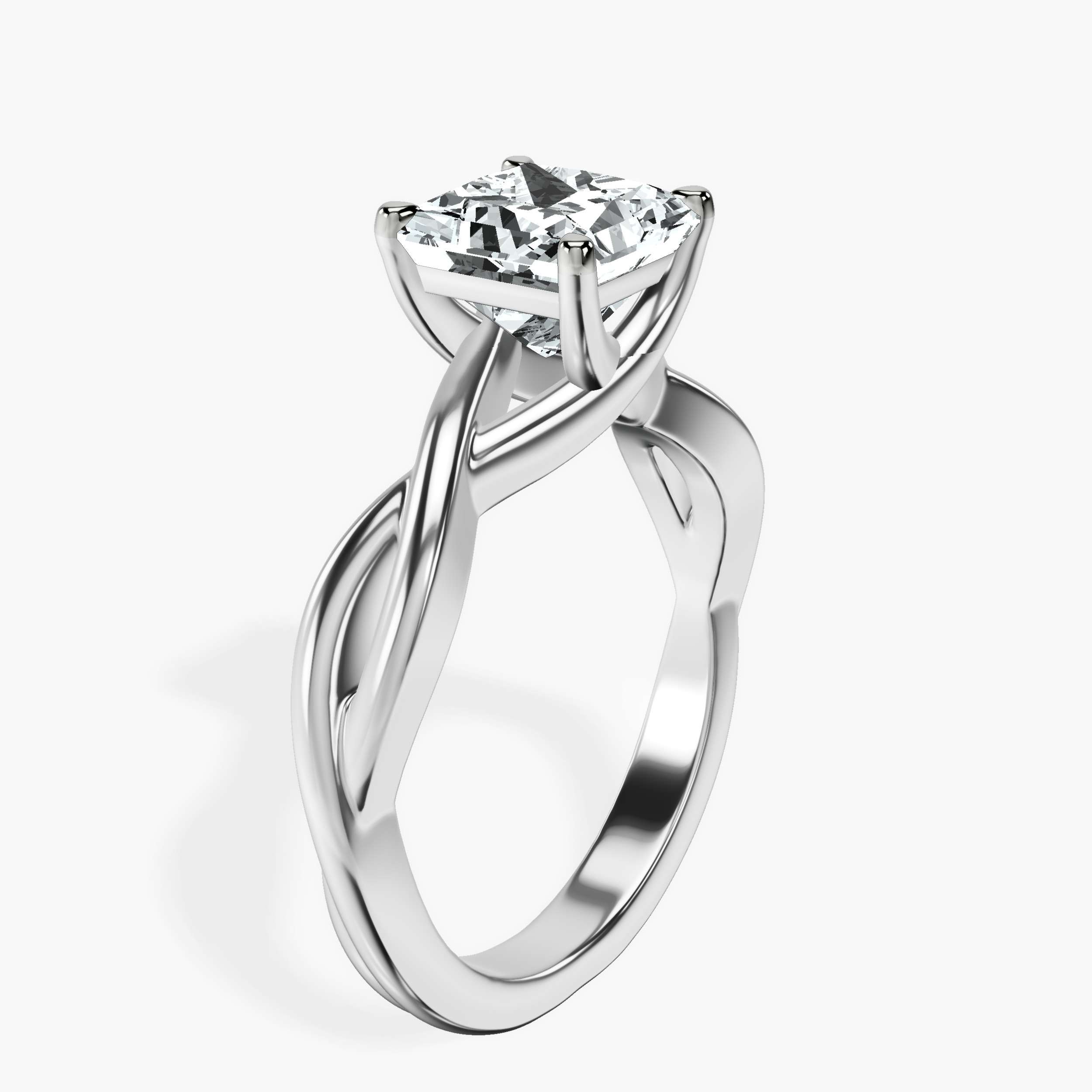 2.81 ct. princess Evermore Solitaire Ring in 18kt white gold standing product image one