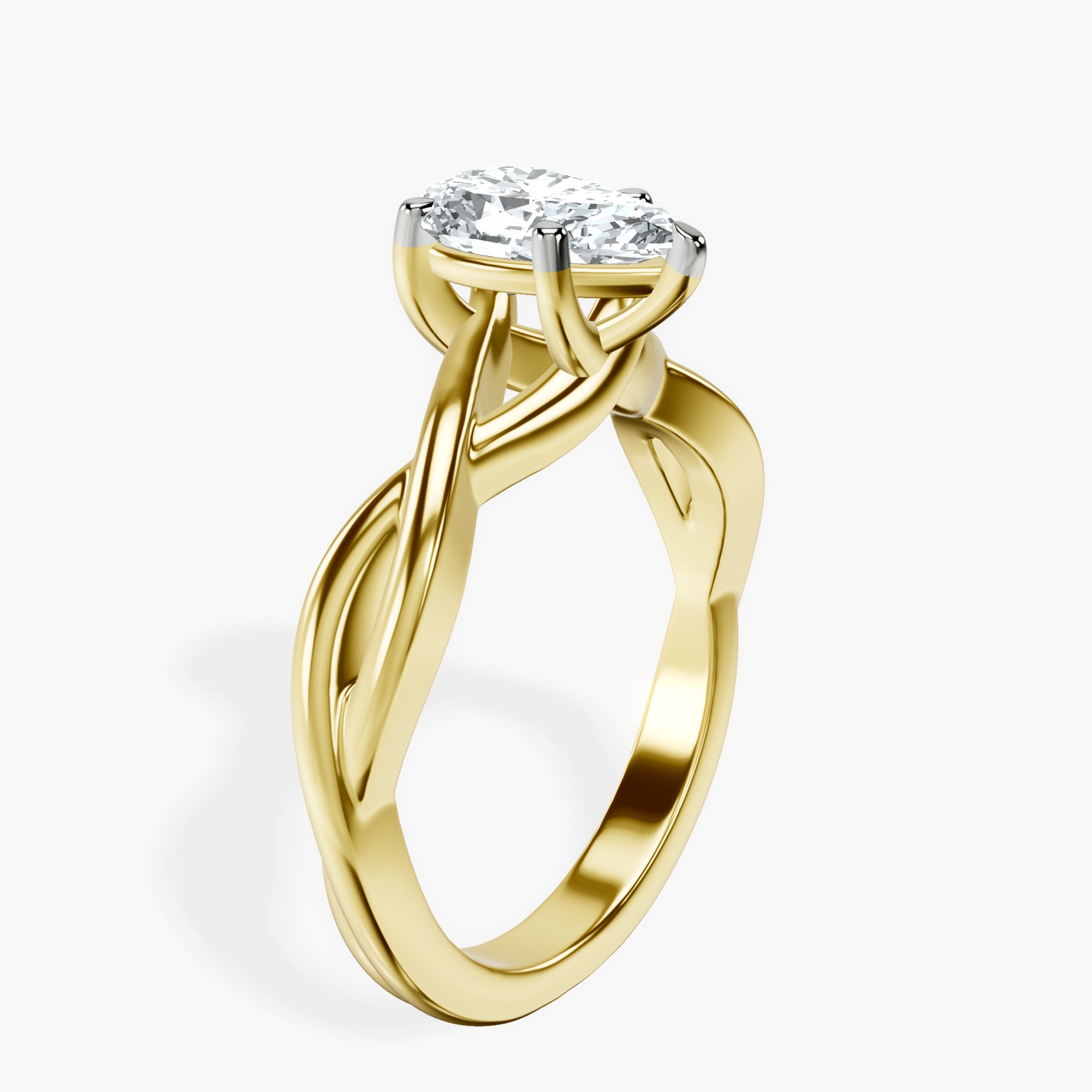 2.59 ct. pear Evermore Solitaire Ring in 18kt yellow gold standing product image one