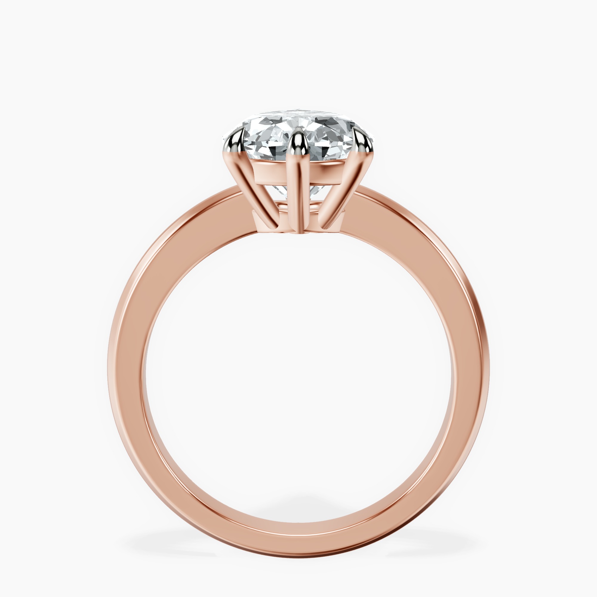 3.99 ct. pear Eva Knife Edge Ring in 14kt rose gold side right image one