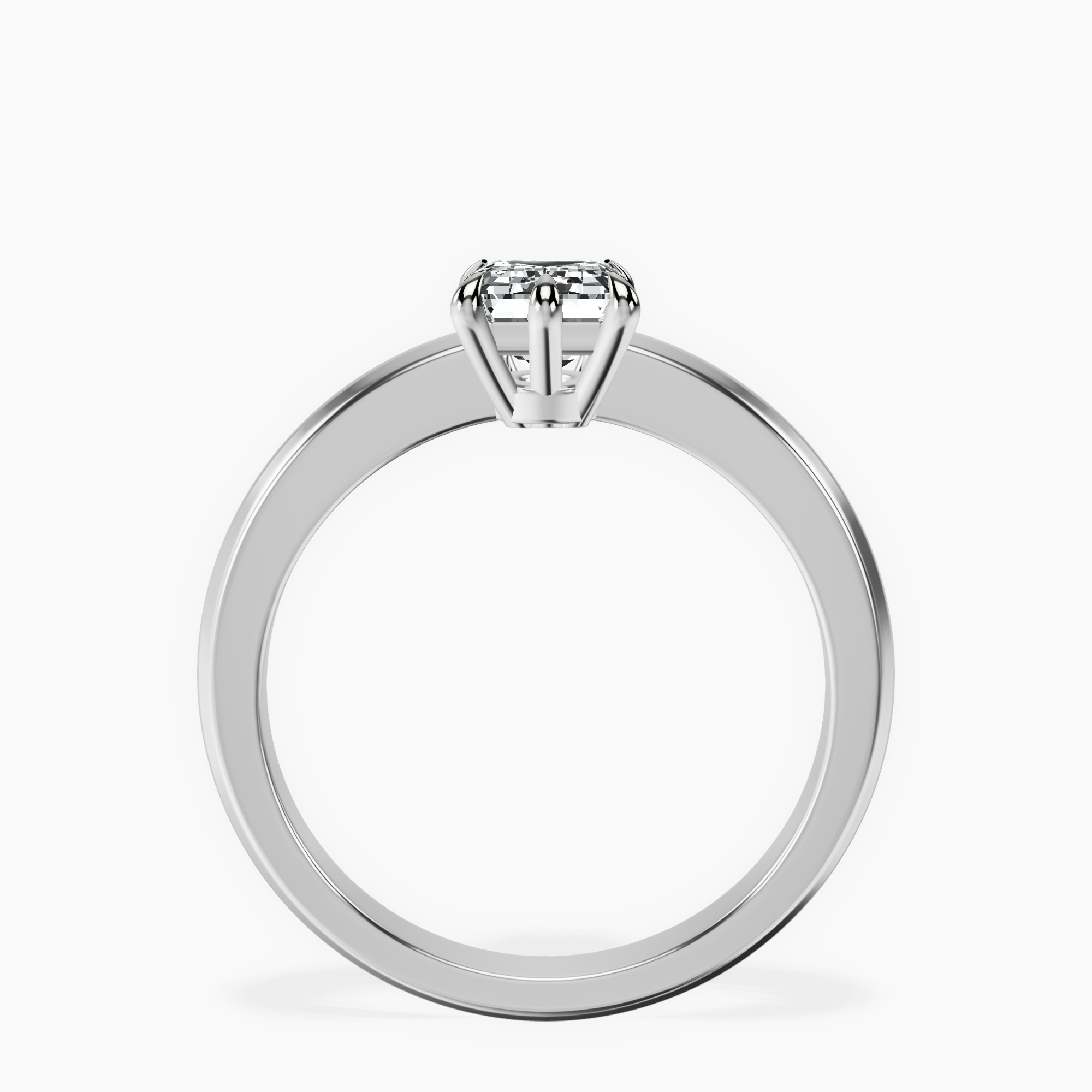 1.48 ct. emerald Eva Knife Edge Ring in 18kt white gold side right image one