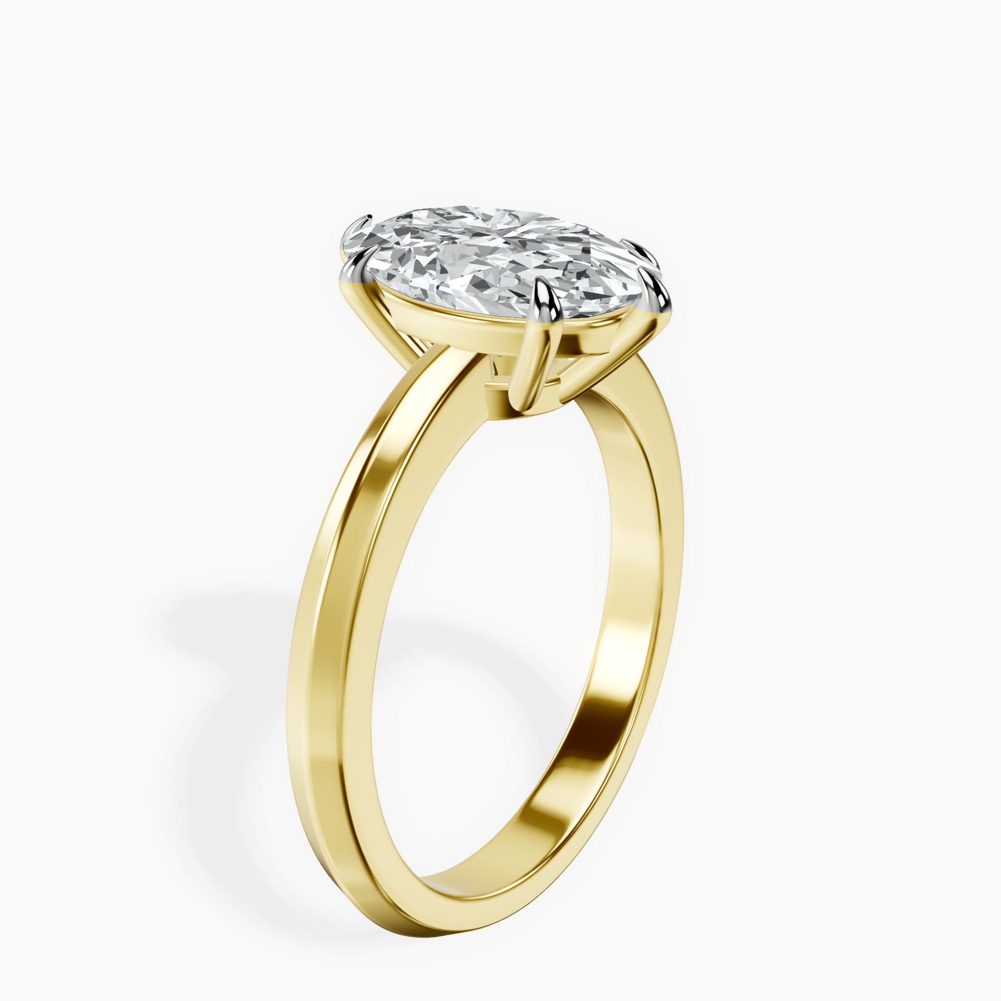 2.40 ct. oval Eva Knife Edge Ring in 10kt yellow gold standing product image one