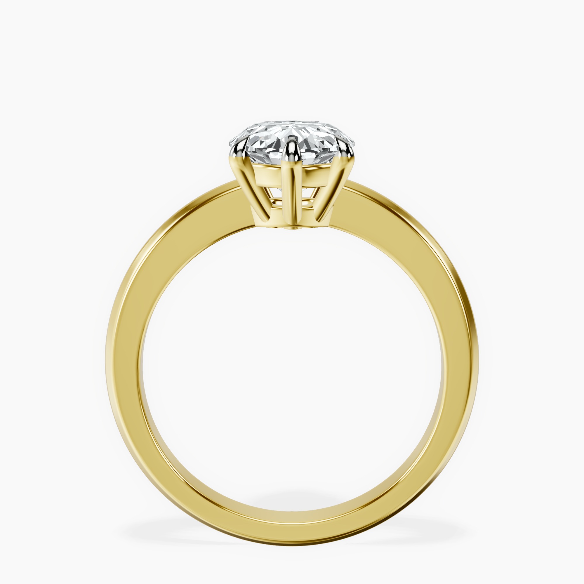 2.40 ct. oval Eva Knife Edge Ring in 10kt yellow gold side right image one