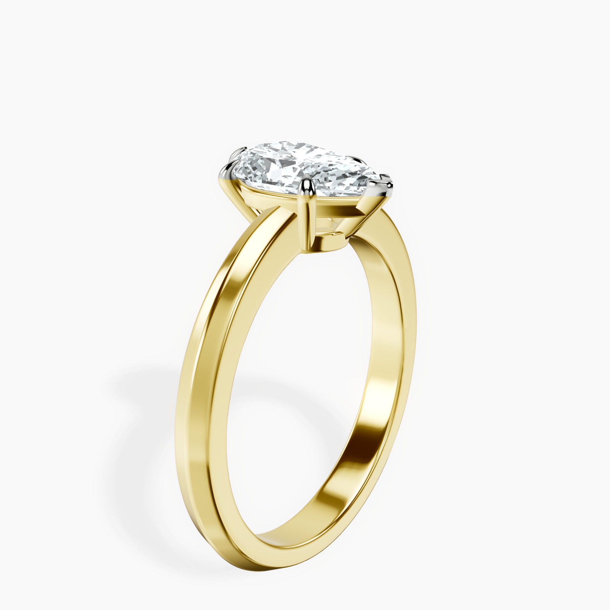 1.88 ct. pear Eva Knife Edge Ring in 18kt yellow gold standing product image one