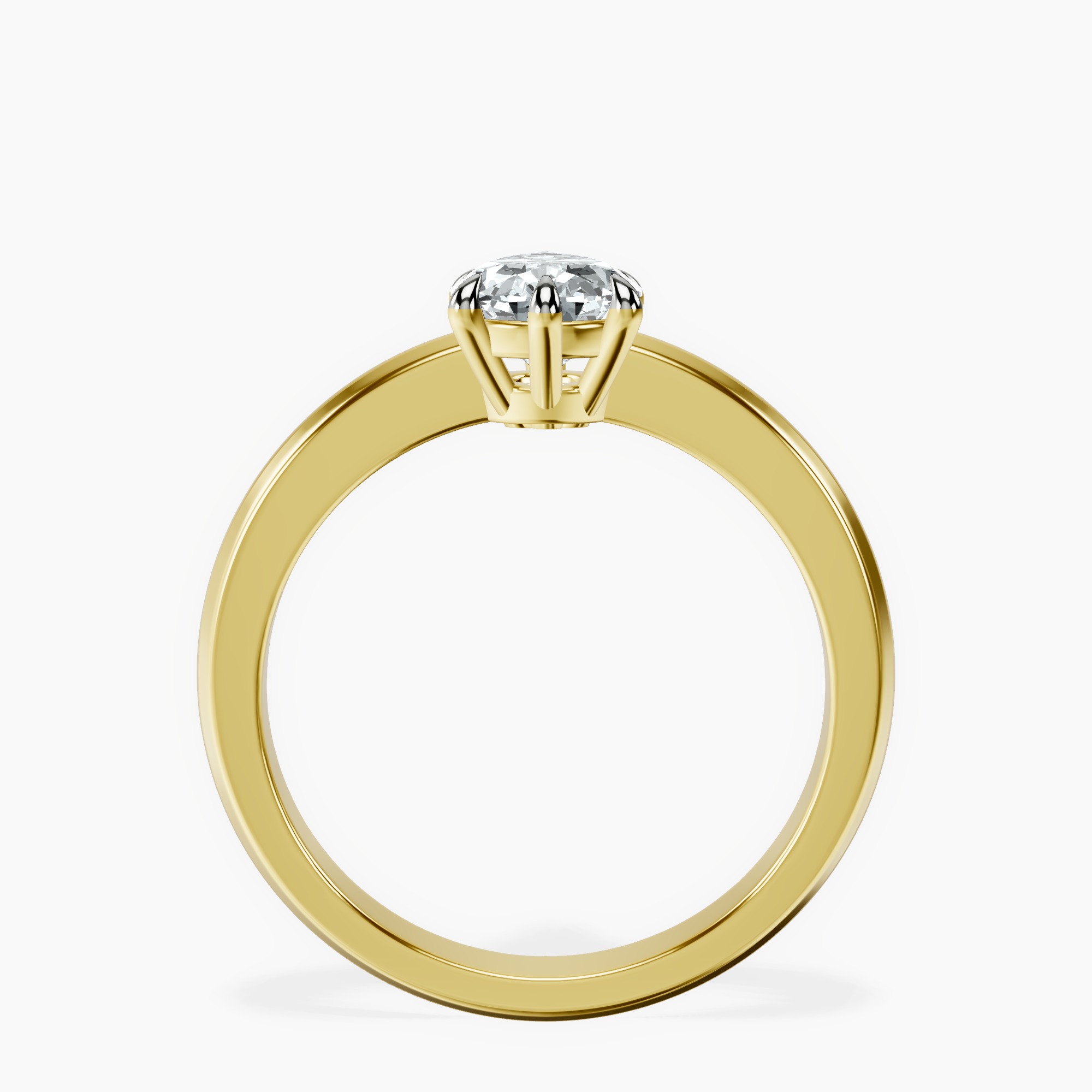 1.88 ct. pear Eva Knife Edge Ring in 18kt yellow gold side right image one